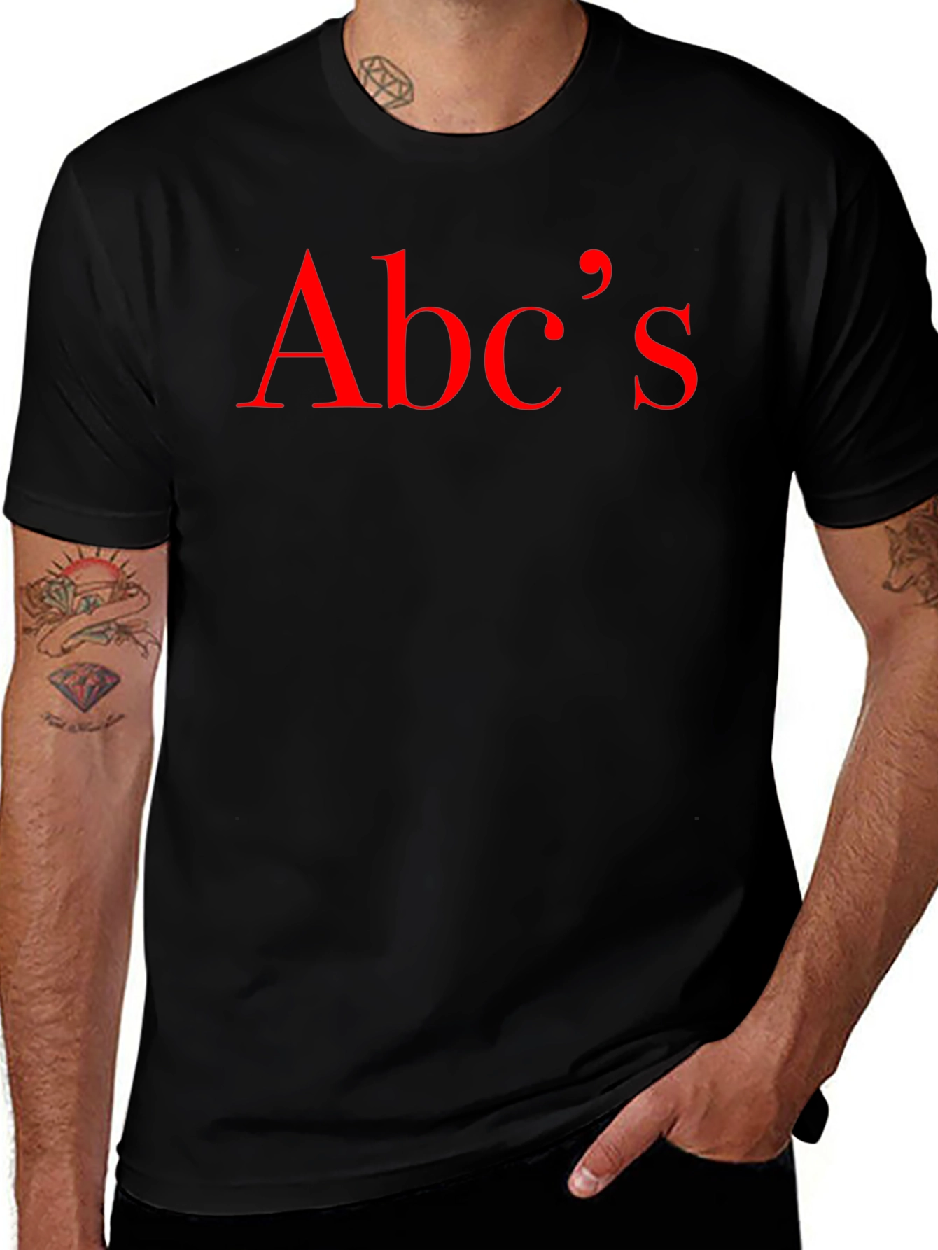 Abcs Black T-Shirt - Stylish & Casual