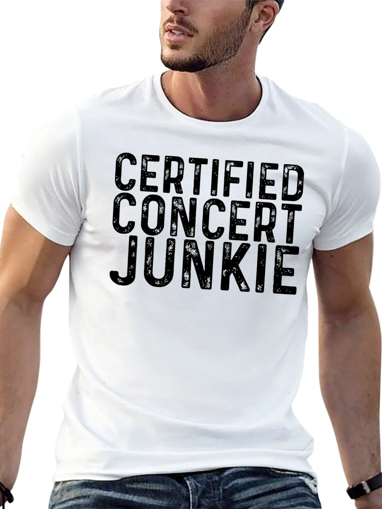 Certified Concert Junkie Black Graphic Tee