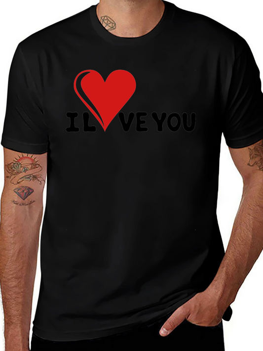 I Heart Love You Graphic Tee - Black