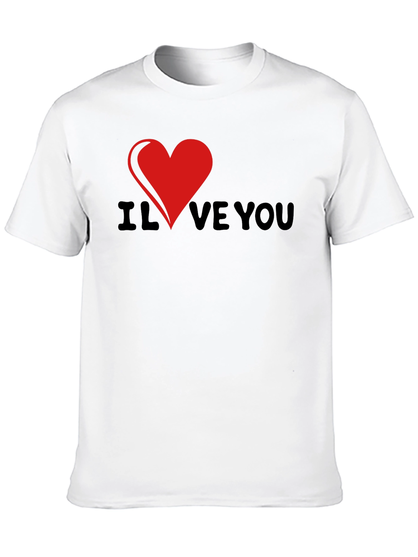 I Heart Love You Graphic Tee - Black