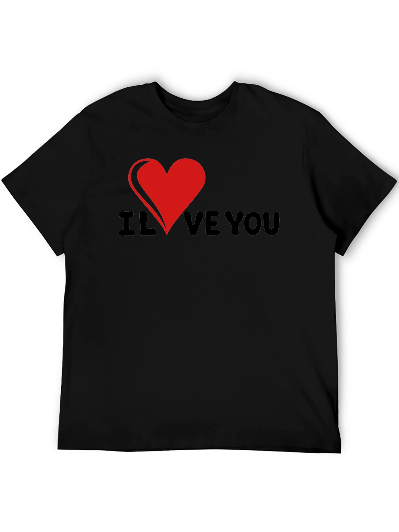 I Heart Love You Graphic Tee - Black