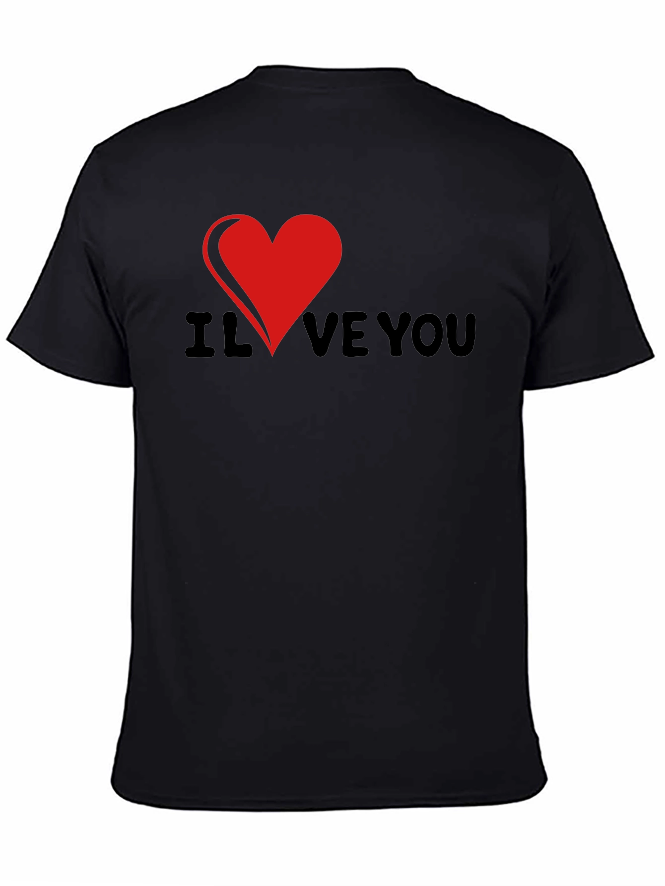 I Heart Love You Graphic Tee - Black