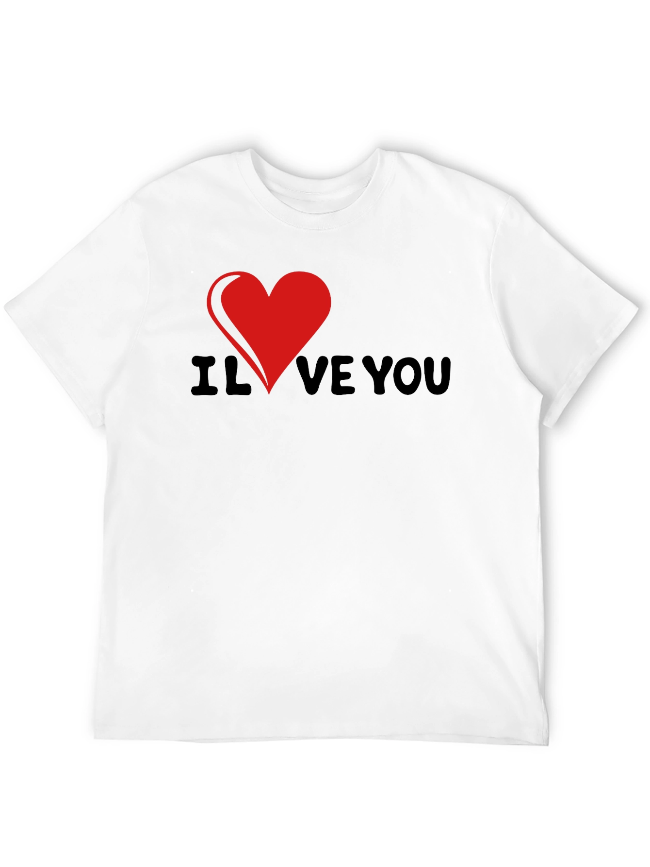 I Heart Love You Graphic Tee - Black