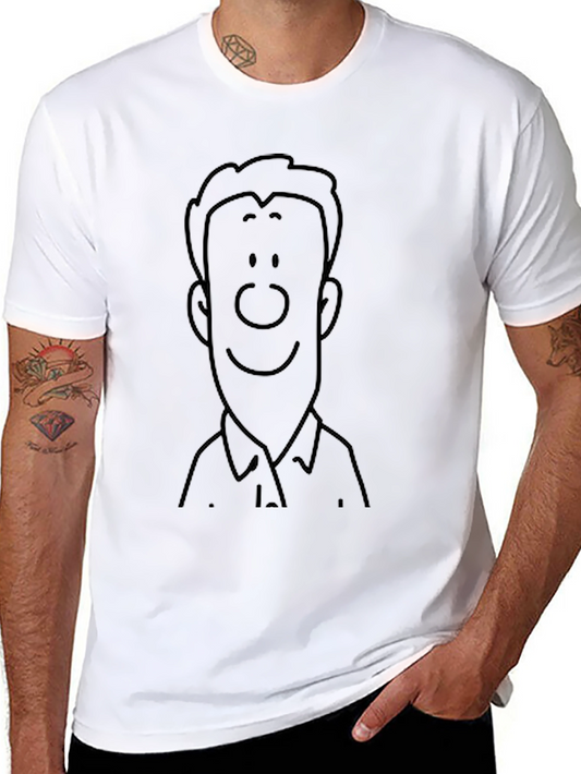 Cartoon Face Graphic Black T-Shirt