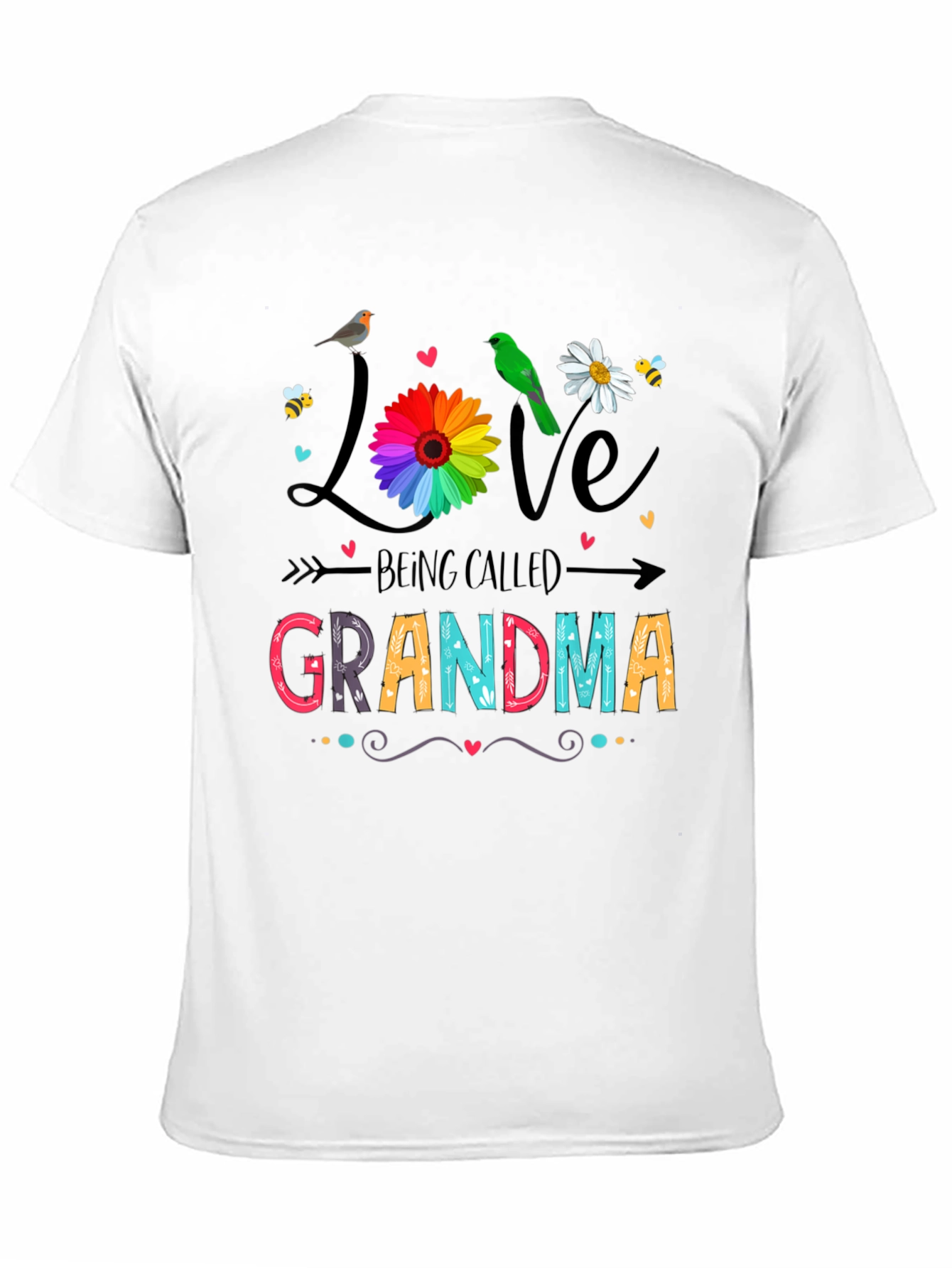Love Being Called Grandma Black T-Shirt