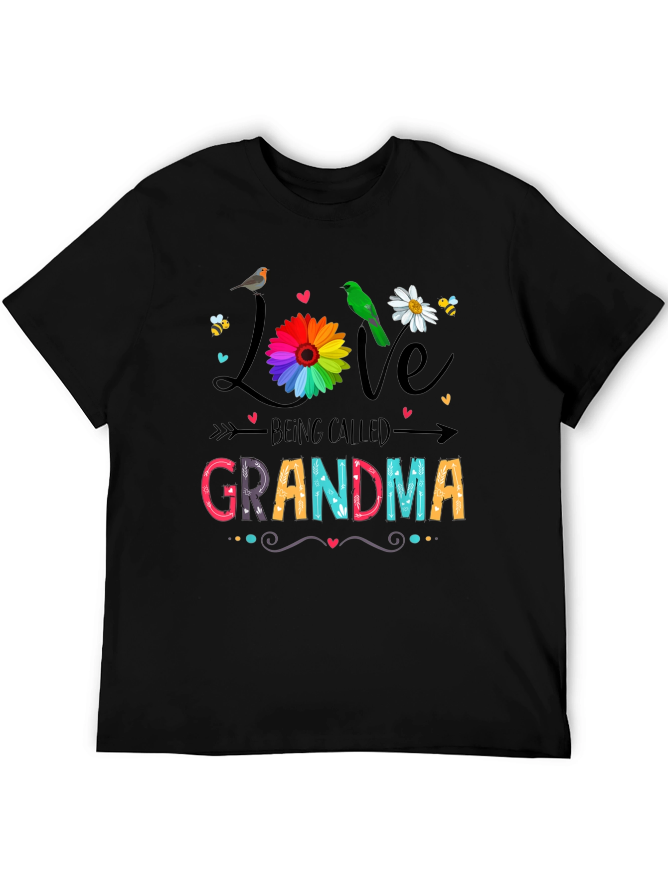 Love Being Called Grandma Black T-Shirt