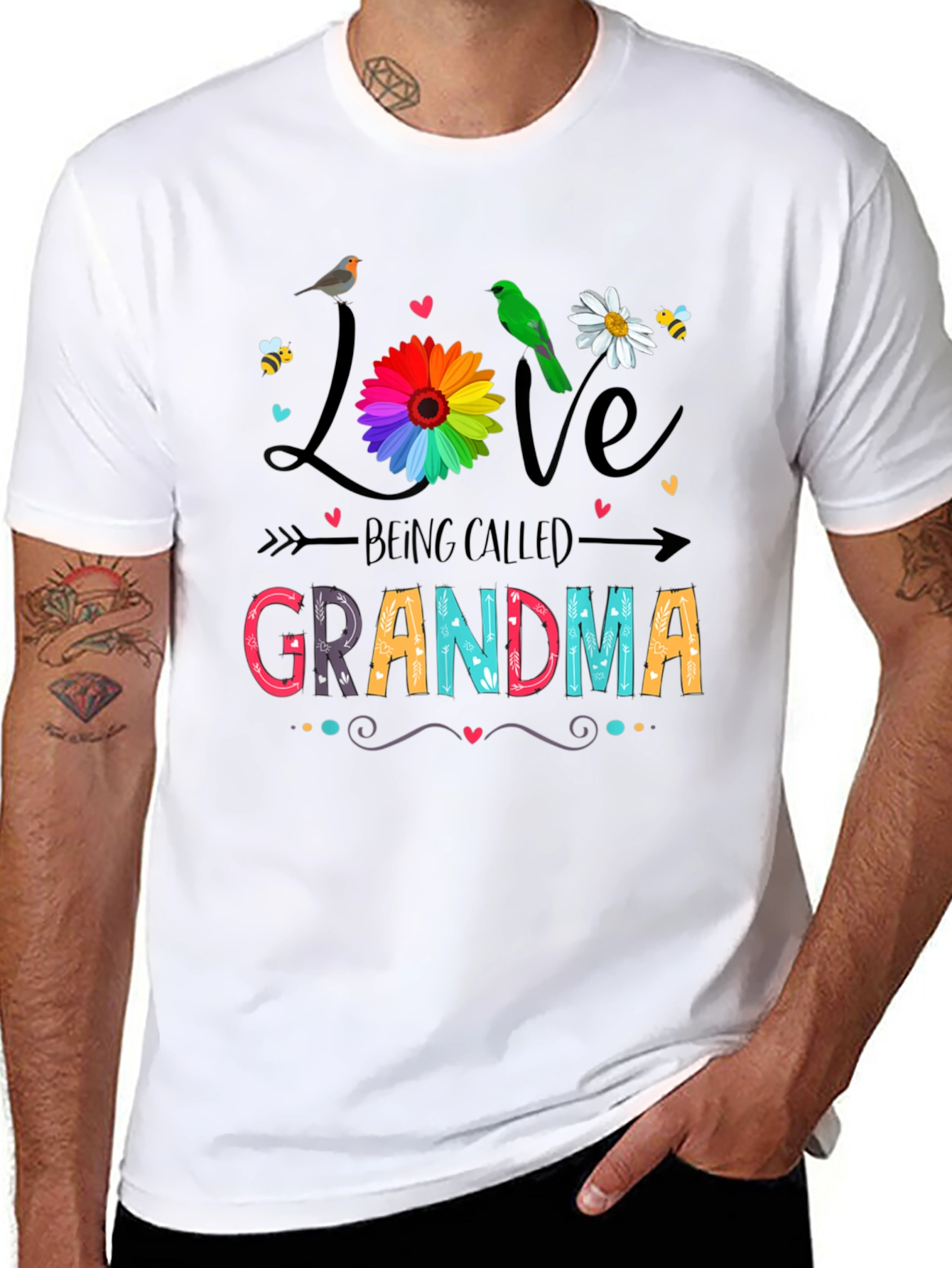 Love Being Called Grandma Black T-Shirt