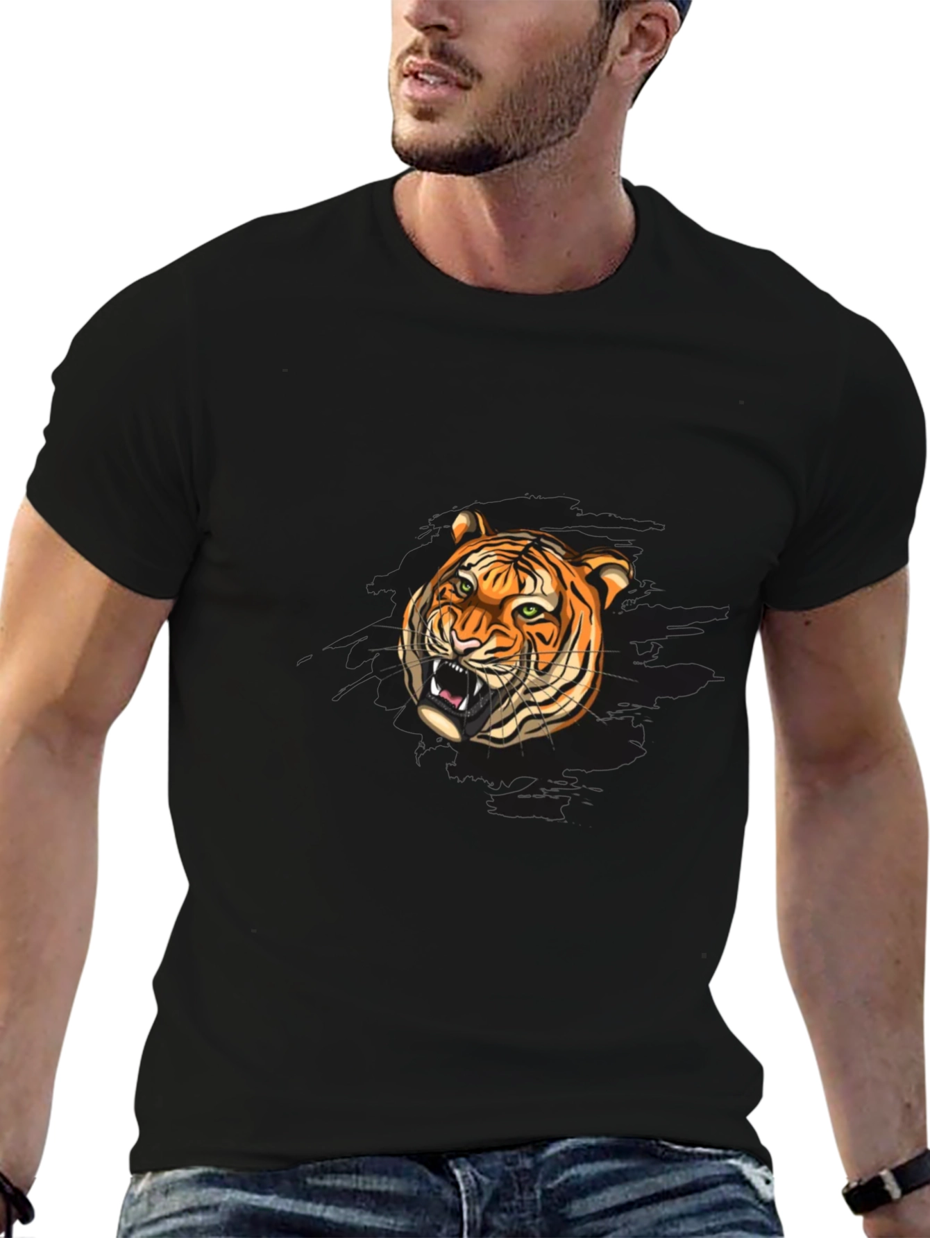 Tiger Graphic Black T-Shirt