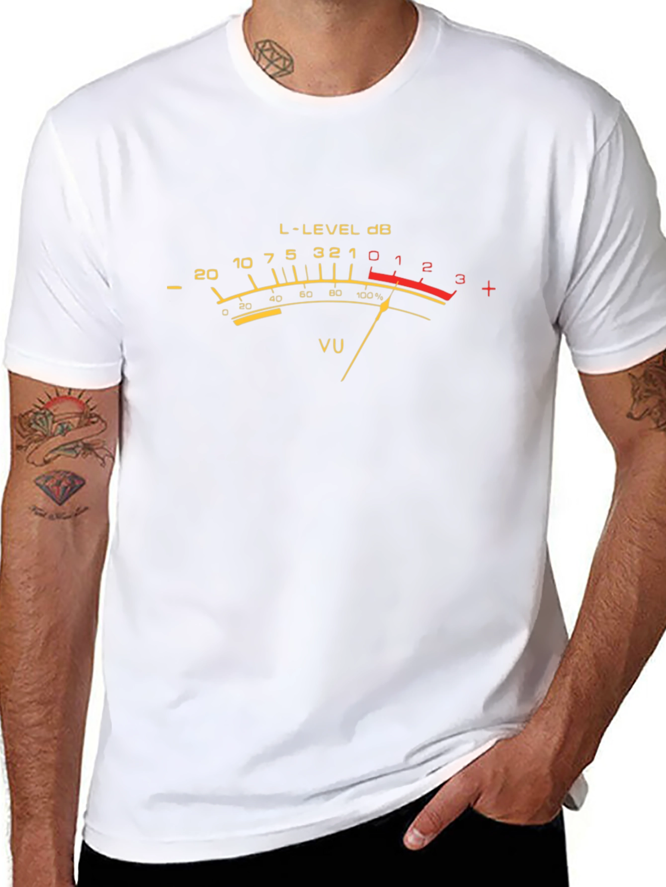 VU Meter Graphic Tee - Black Analog Audio Shirt