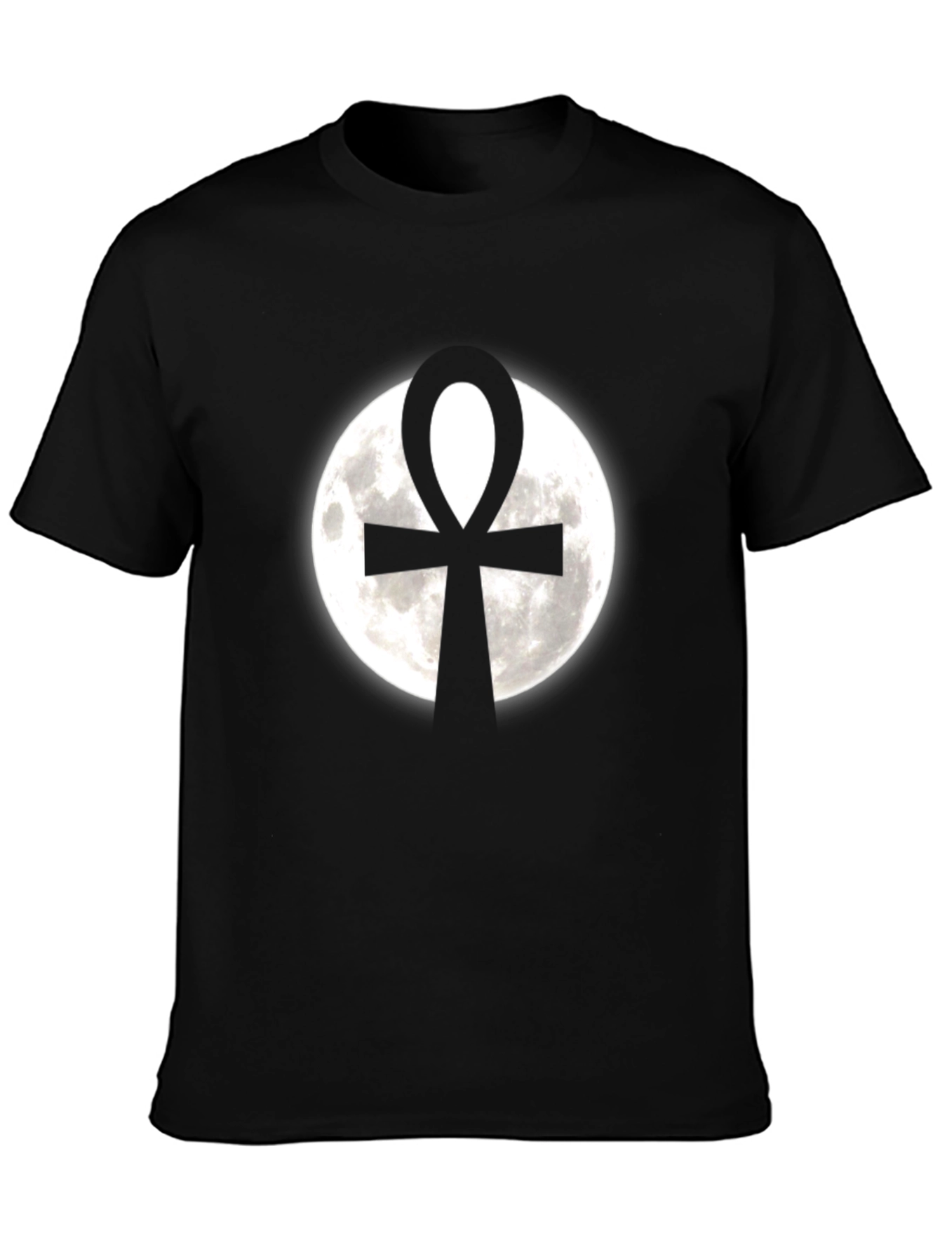 Ankh Moon Graphic Tee - Egyptian Symbol T-Shirt