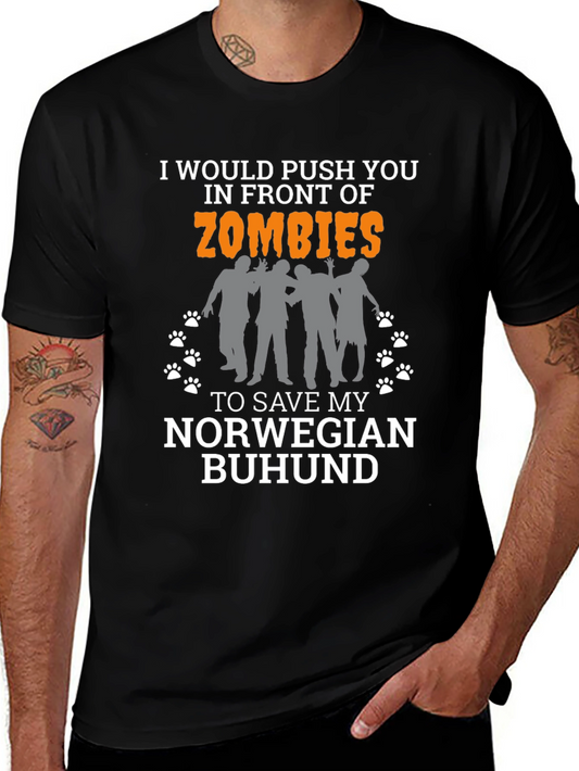 Zombie Norwegian Buhund Lover Tee