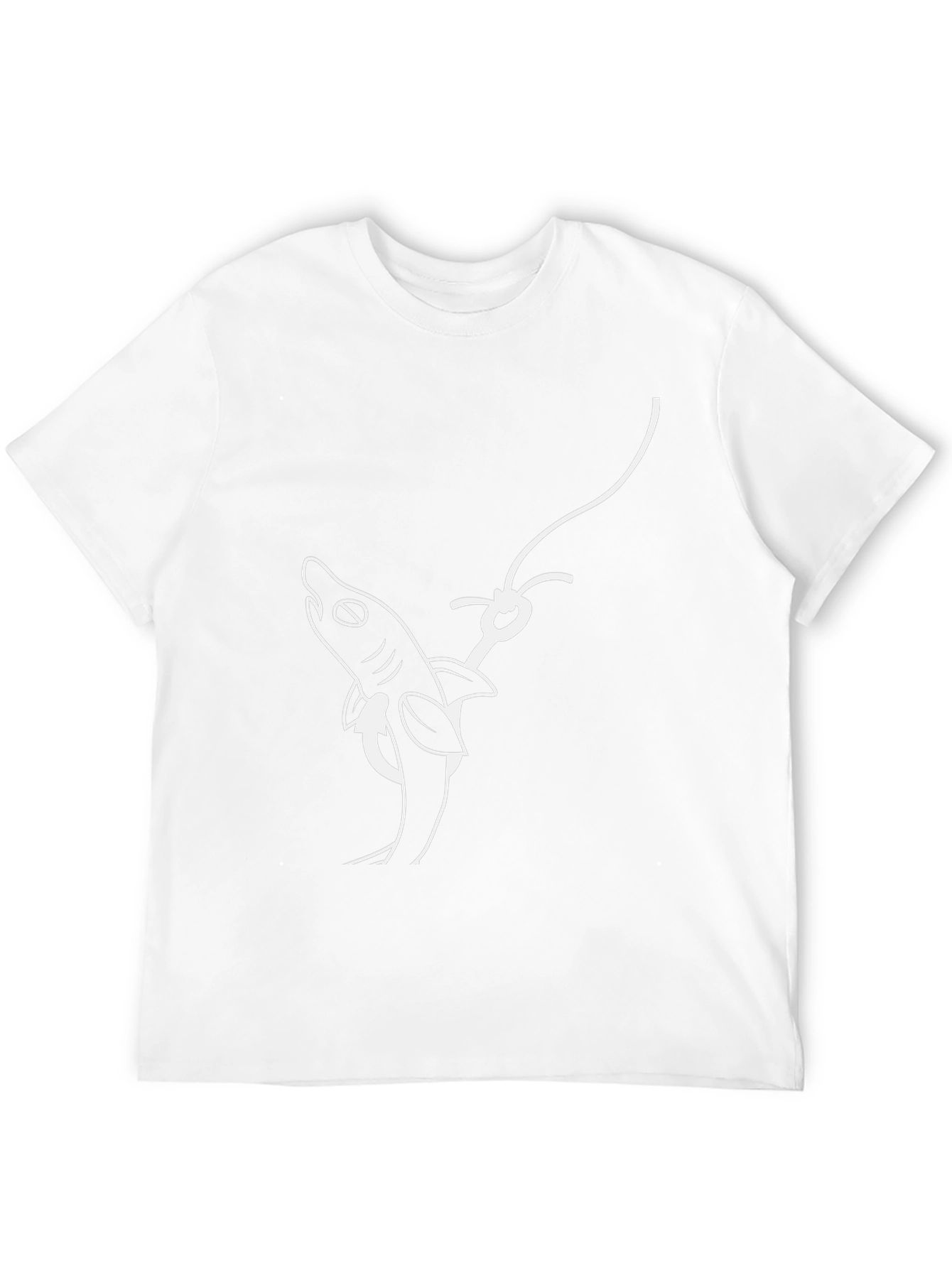 Shark on Hook Graphic Tee - Black Cotton T-Shirt