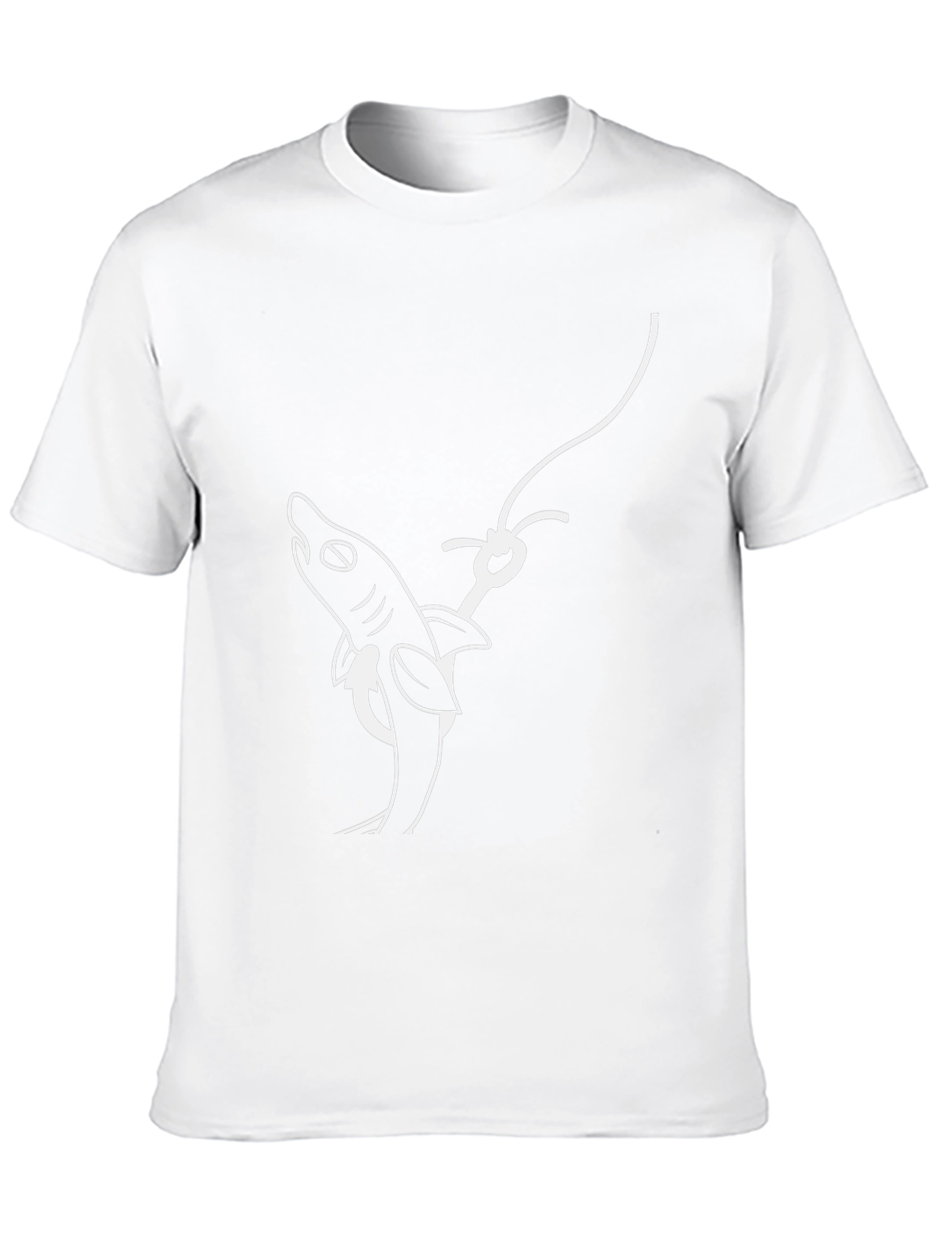 Shark on Hook Graphic Tee - Black Cotton T-Shirt