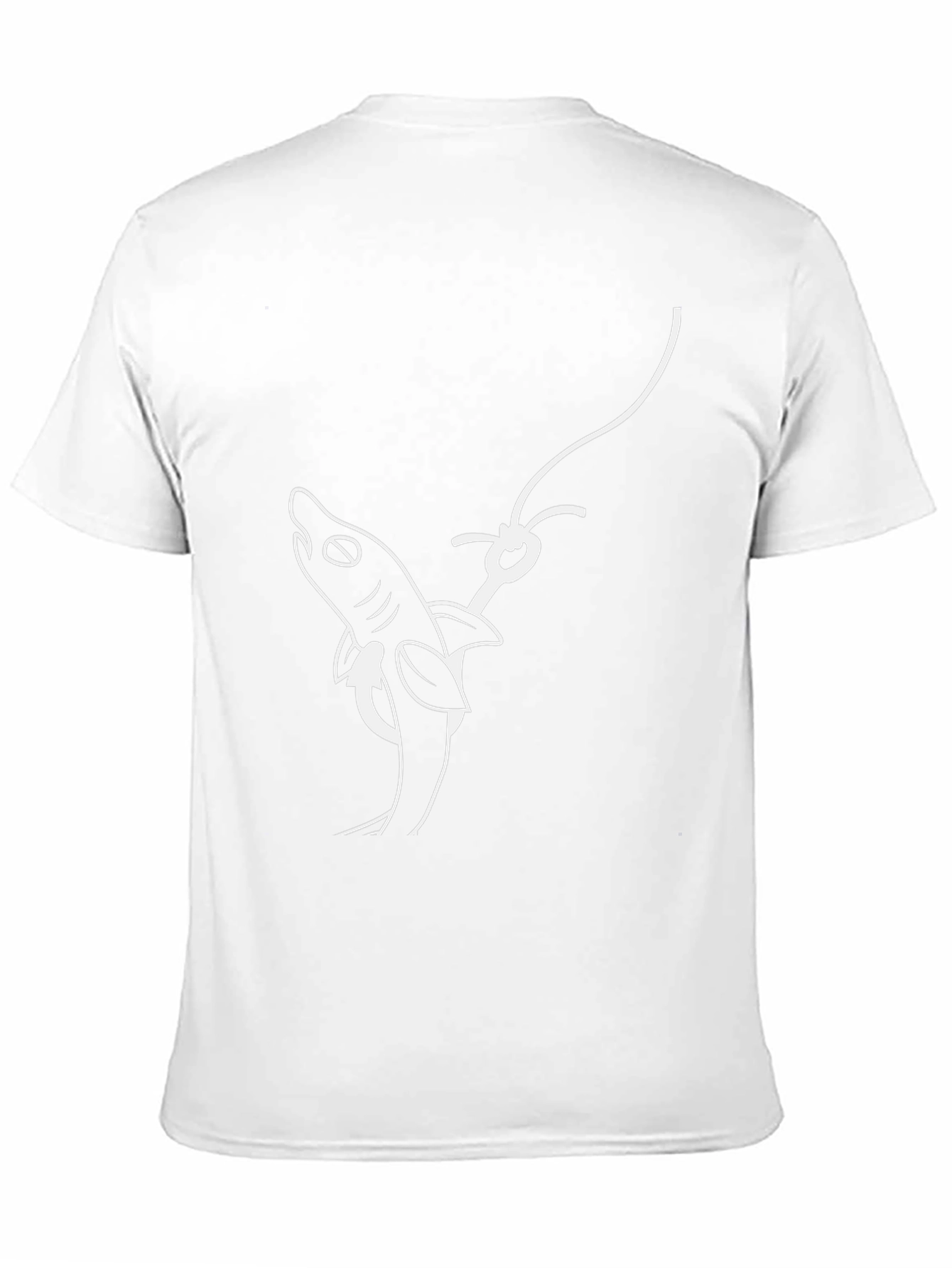 Shark on Hook Graphic Tee - Black Cotton T-Shirt