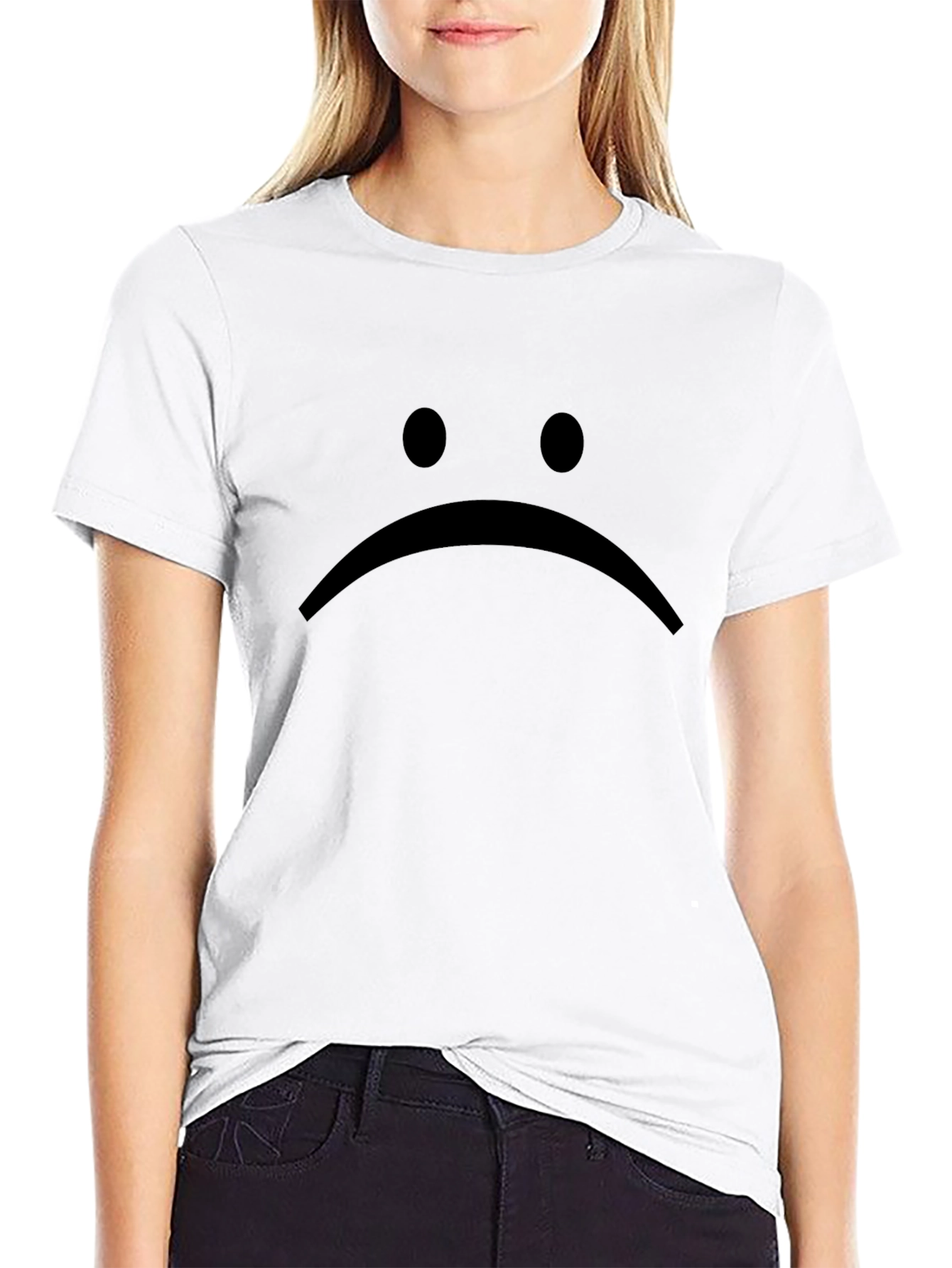 Sad Face Graphic Tee - Black Unisex T-Shirt