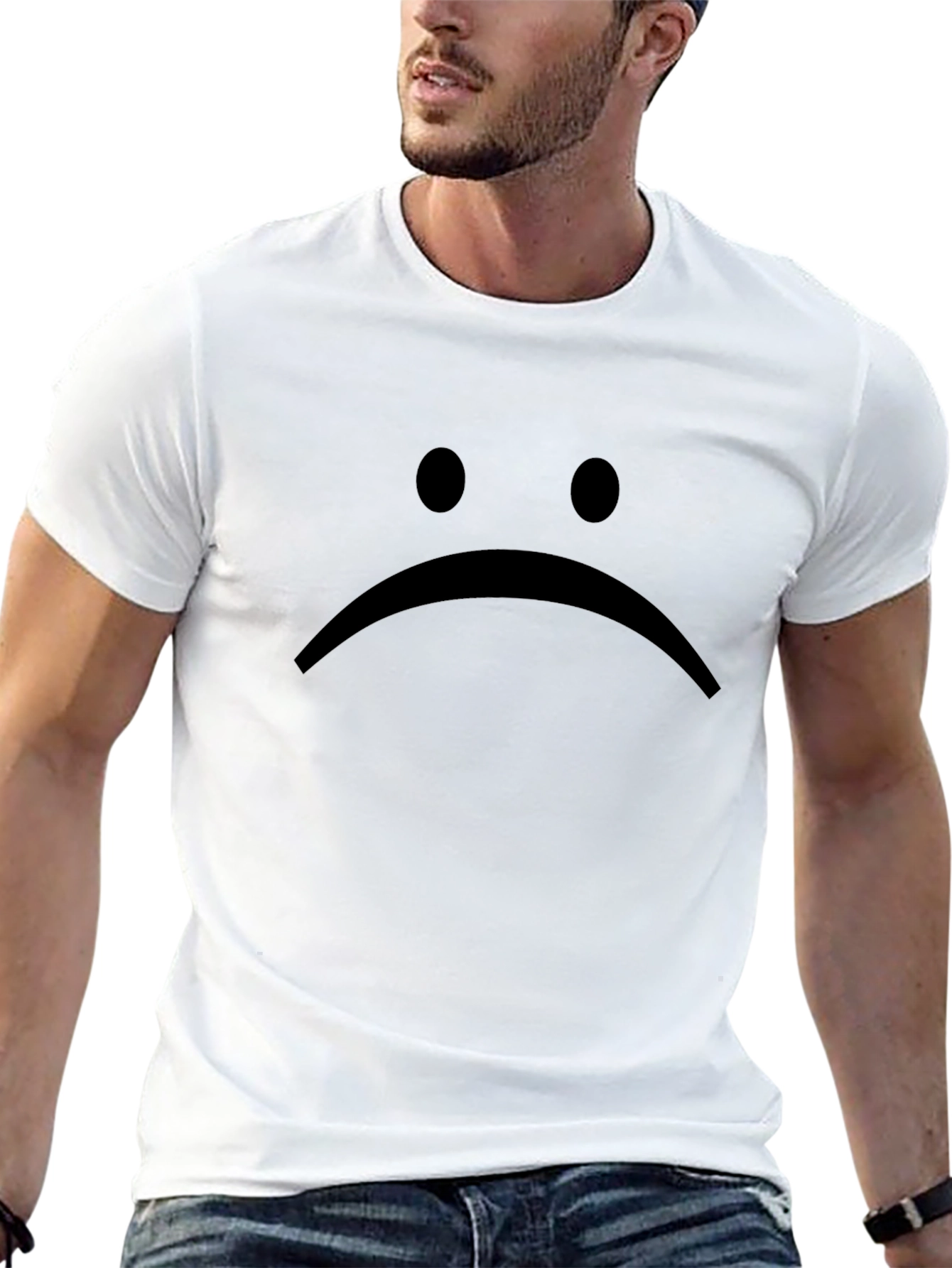 Sad Face Graphic Tee - Black Unisex T-Shirt