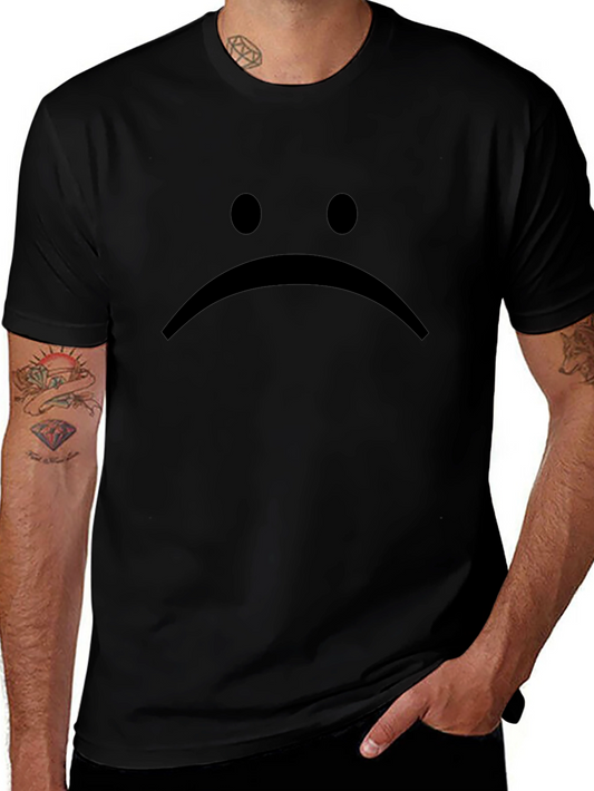 Sad Face Graphic Tee - Black Unisex T-Shirt