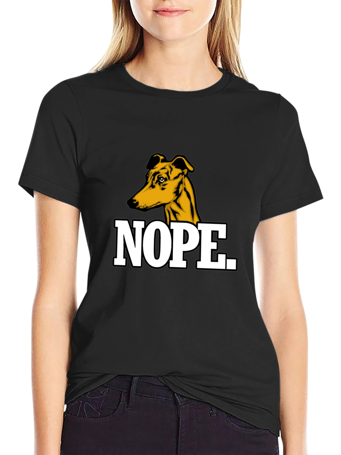Nope Dog Graphic T-Shirt - Mens Black Tee