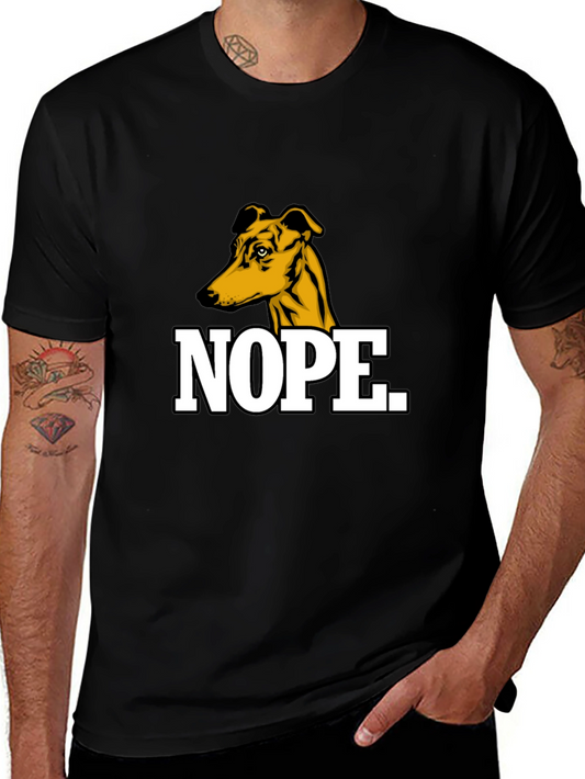 Nope Dog Graphic T-Shirt - Mens Black Tee