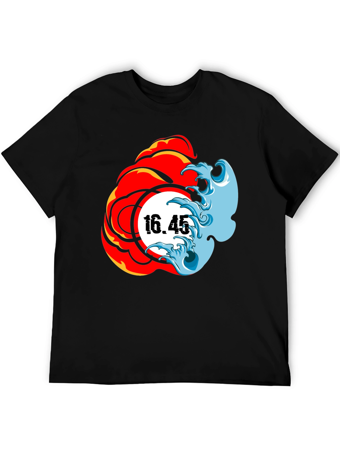 Fire & Water Graphic Tee - Black T-Shirt
