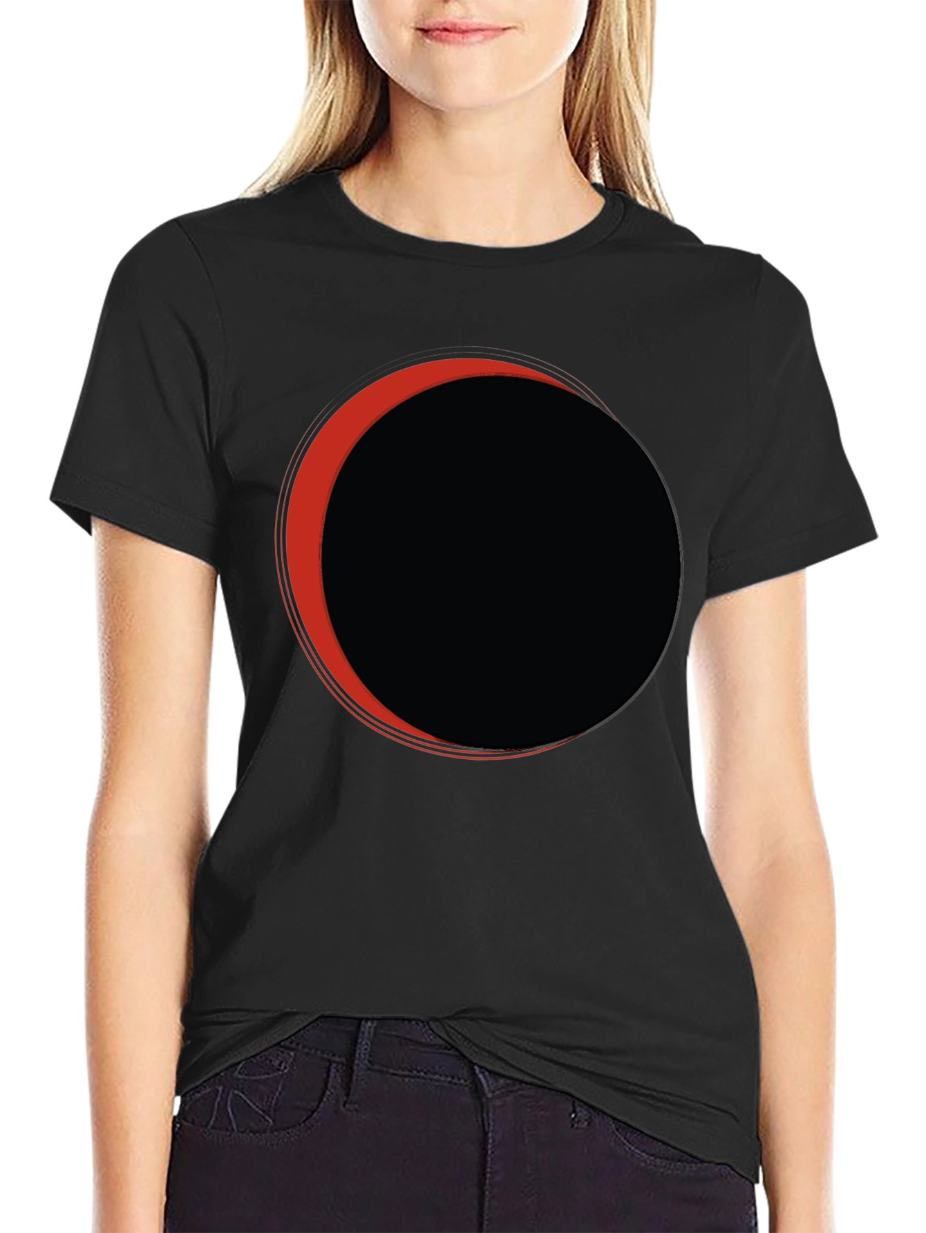 Eclipse Graphic Tee - Black Casual T-Shirt