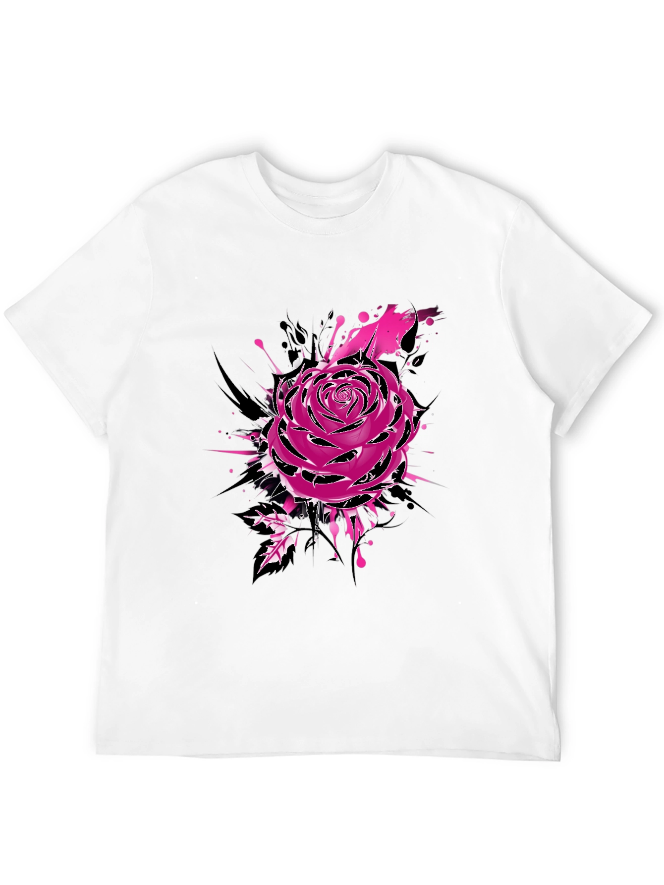 Mens Black Rose Graphic Tee
