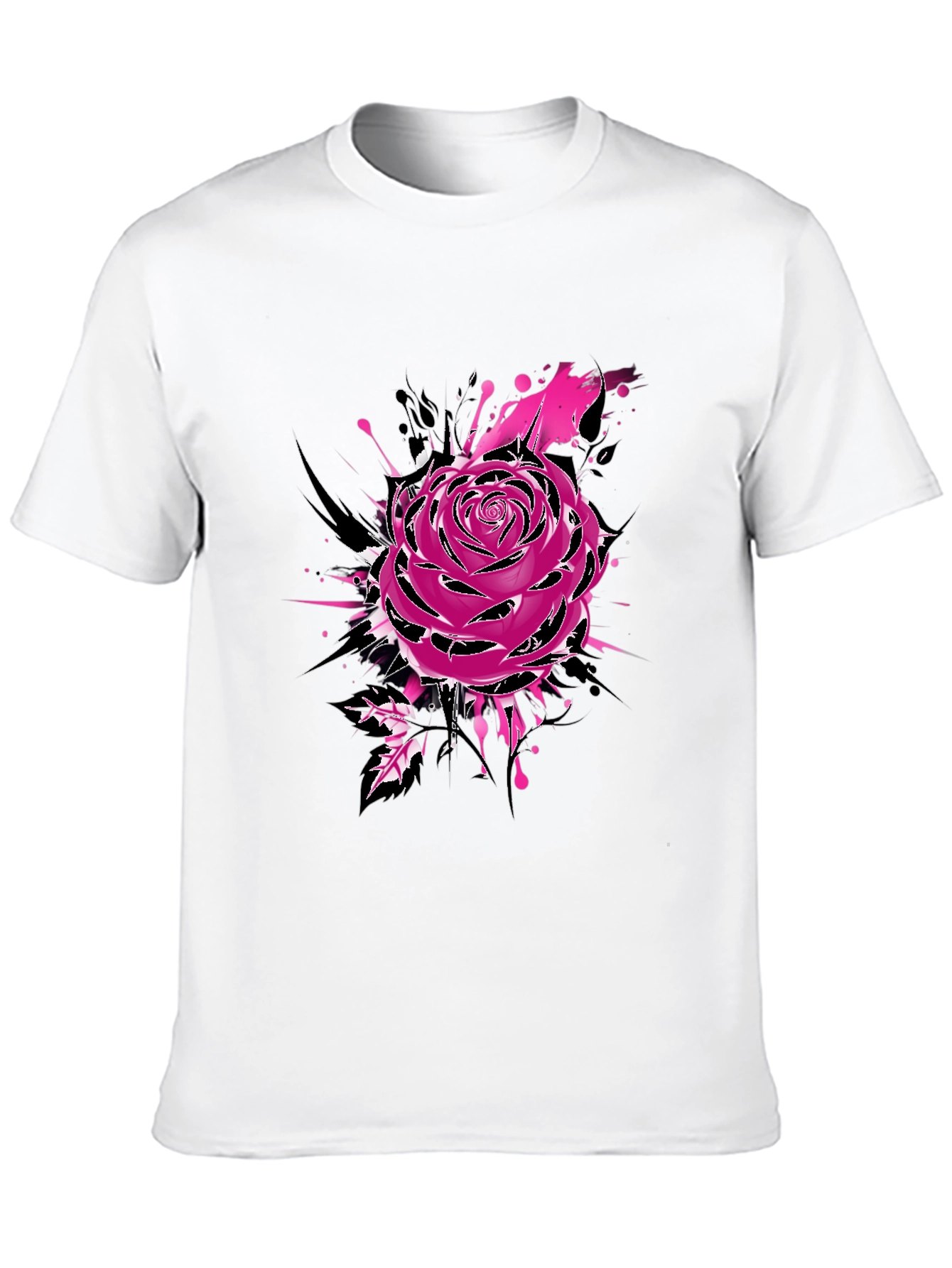 Mens Black Rose Graphic Tee