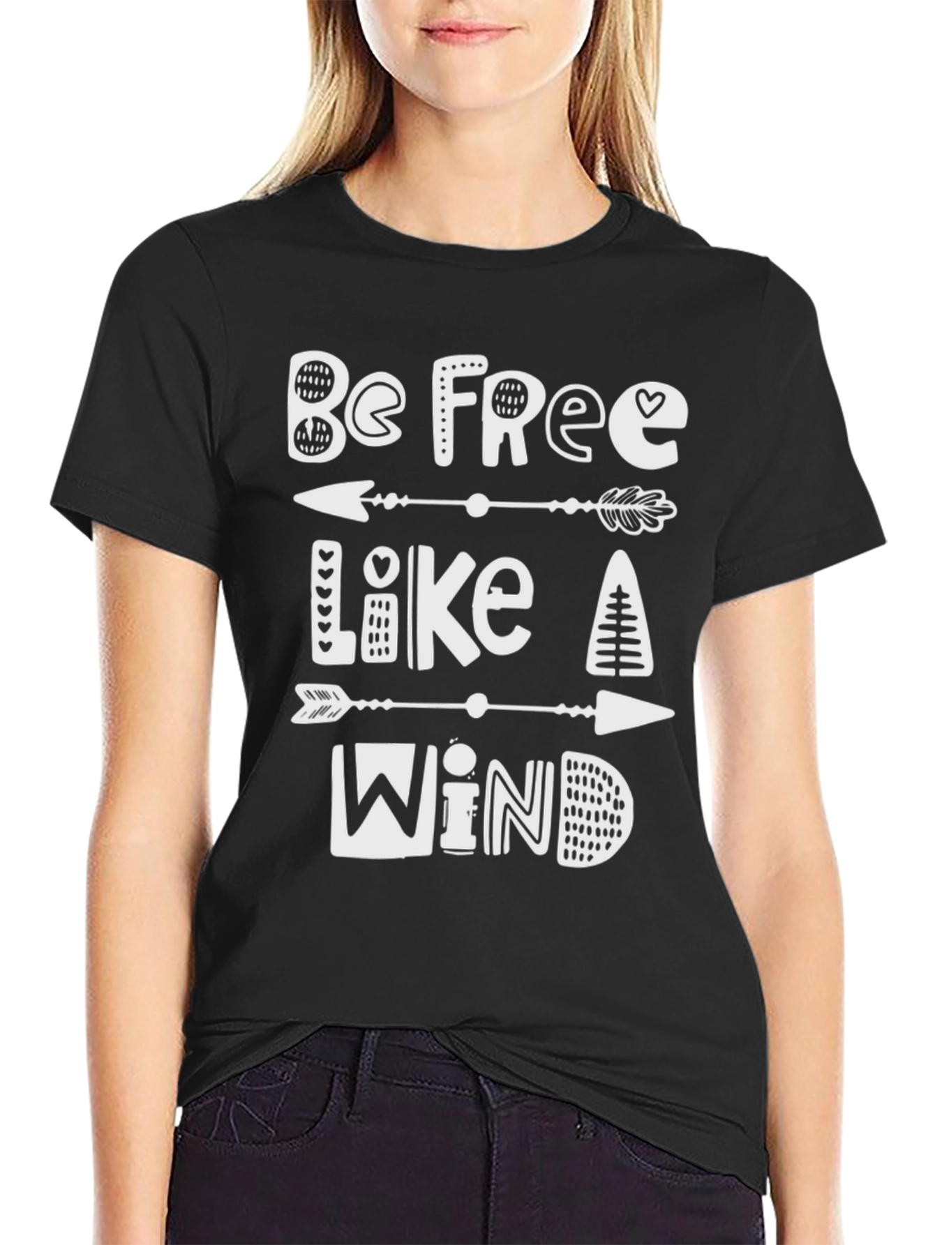 Be Free Like A Wind T-Shirt - Black