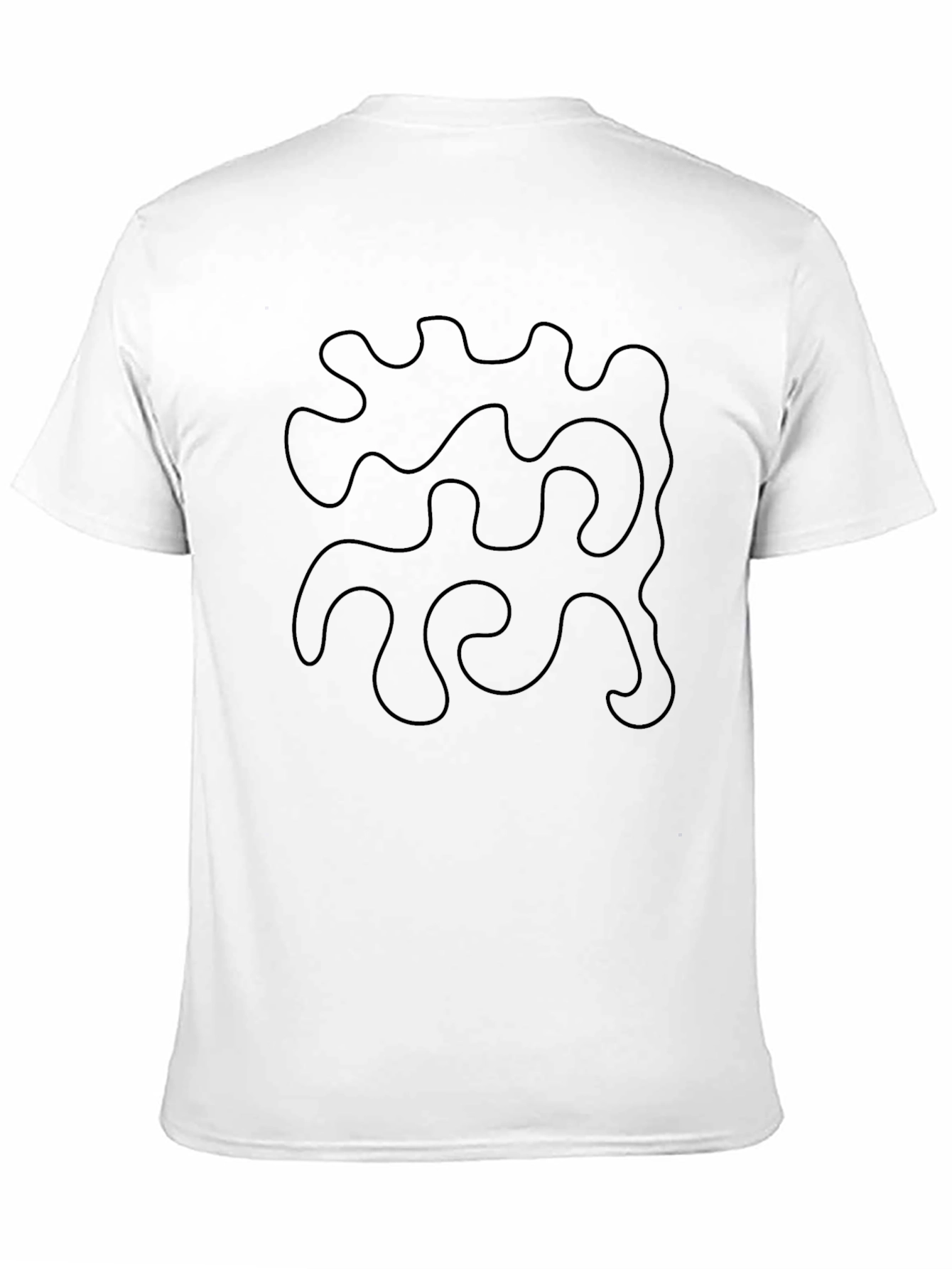 Abstract Line Art Black T-Shirt