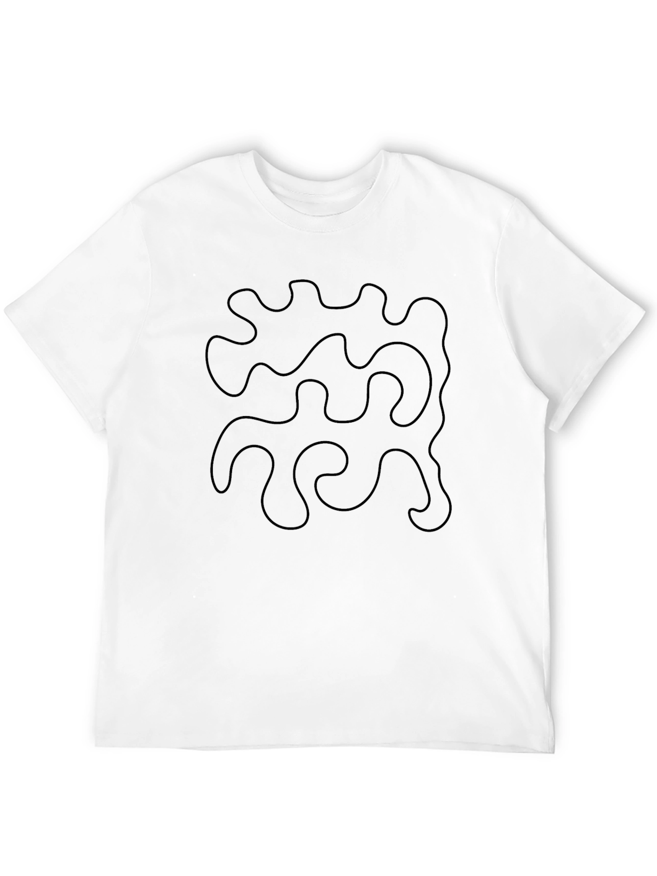 Abstract Line Art Black T-Shirt