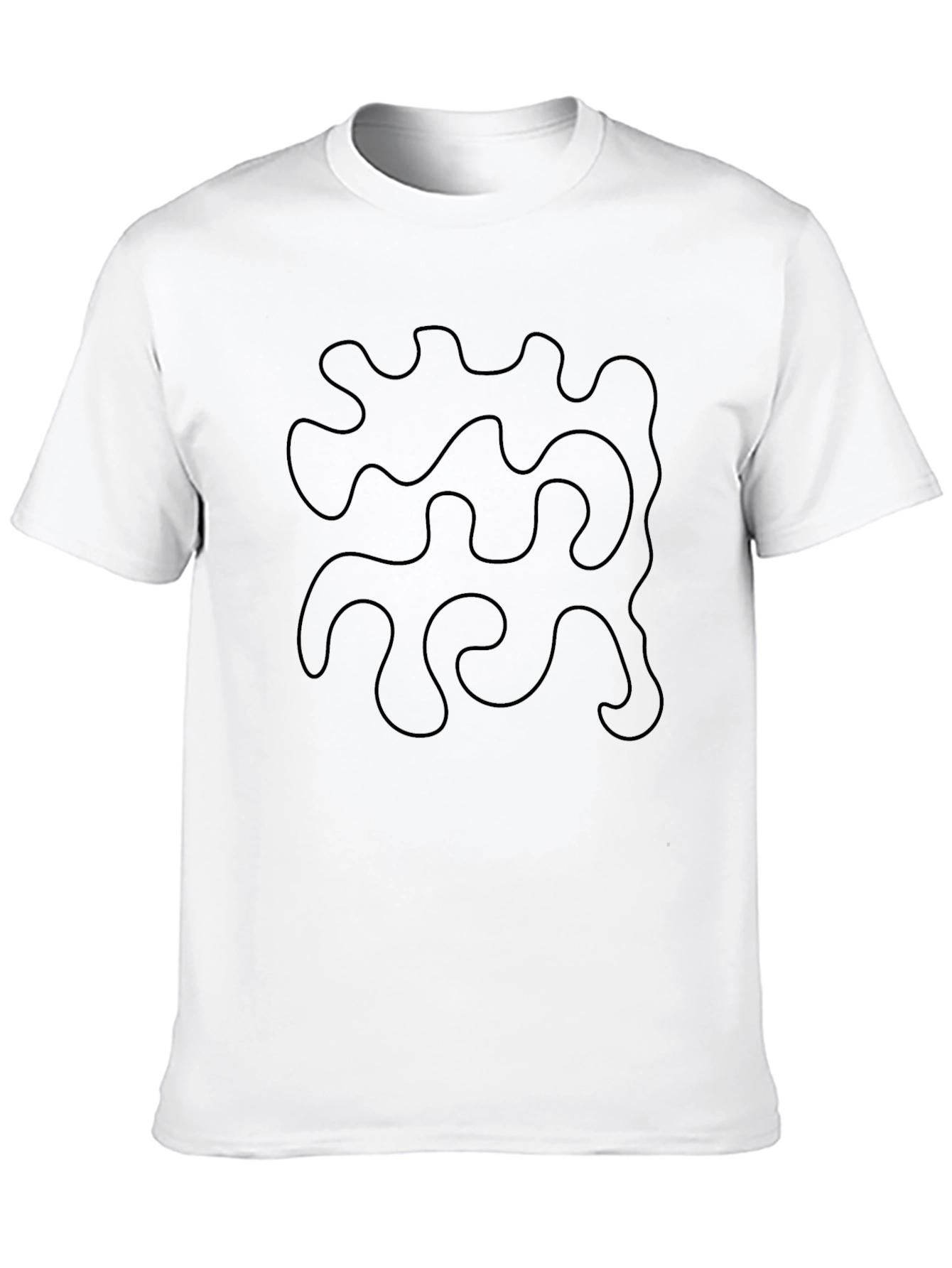 Abstract Line Art Black T-Shirt
