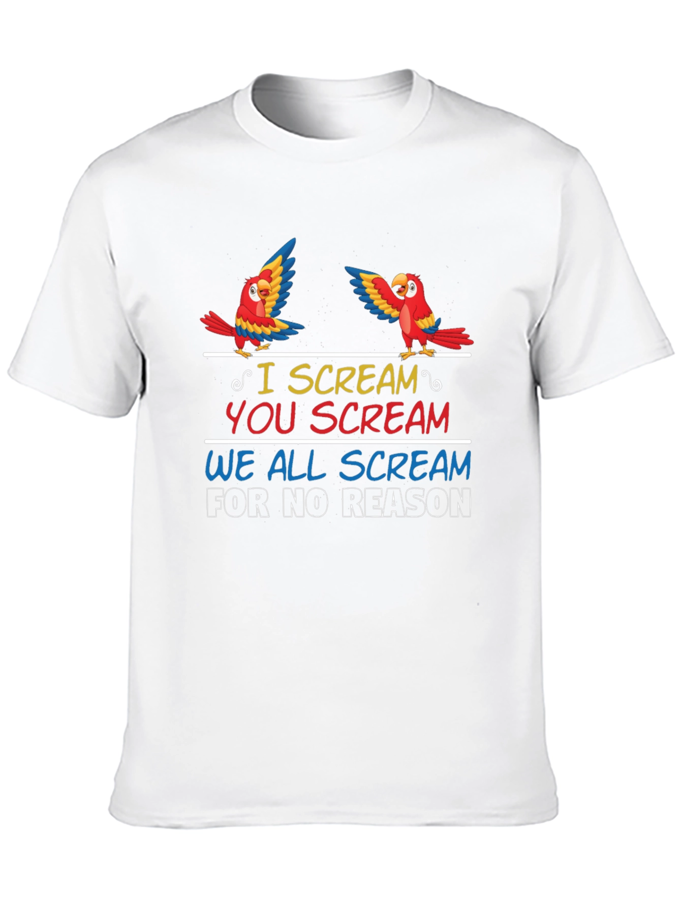 Funny Parrot T-Shirt - I Scream You Scream Design