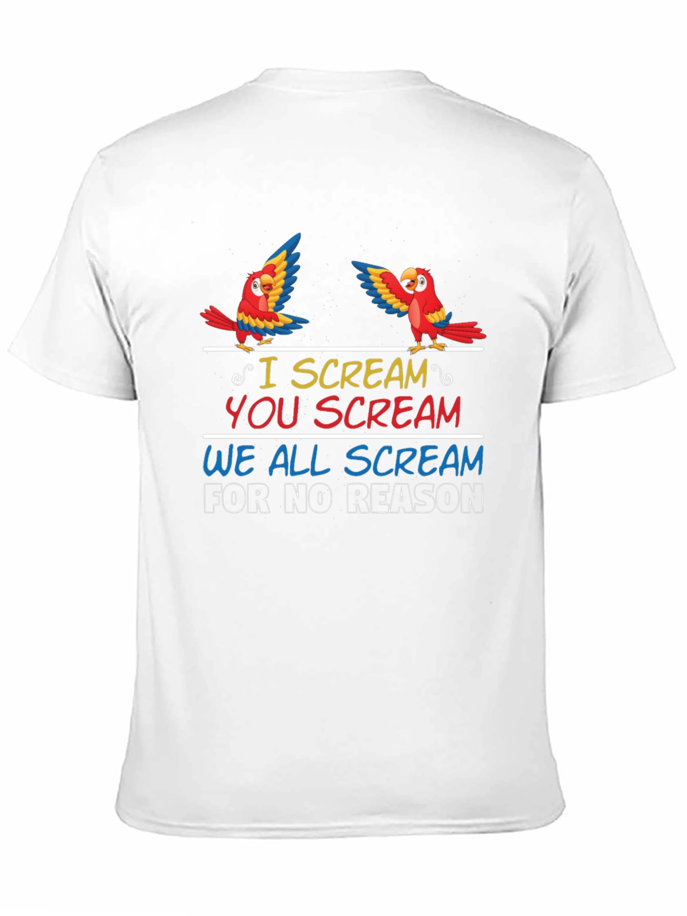 Funny Parrot T-Shirt - I Scream You Scream Design