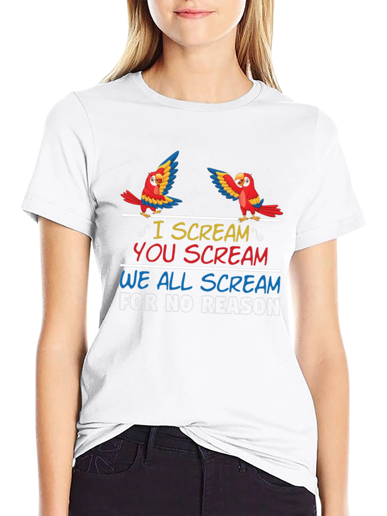 Funny Parrot T-Shirt - I Scream You Scream Design