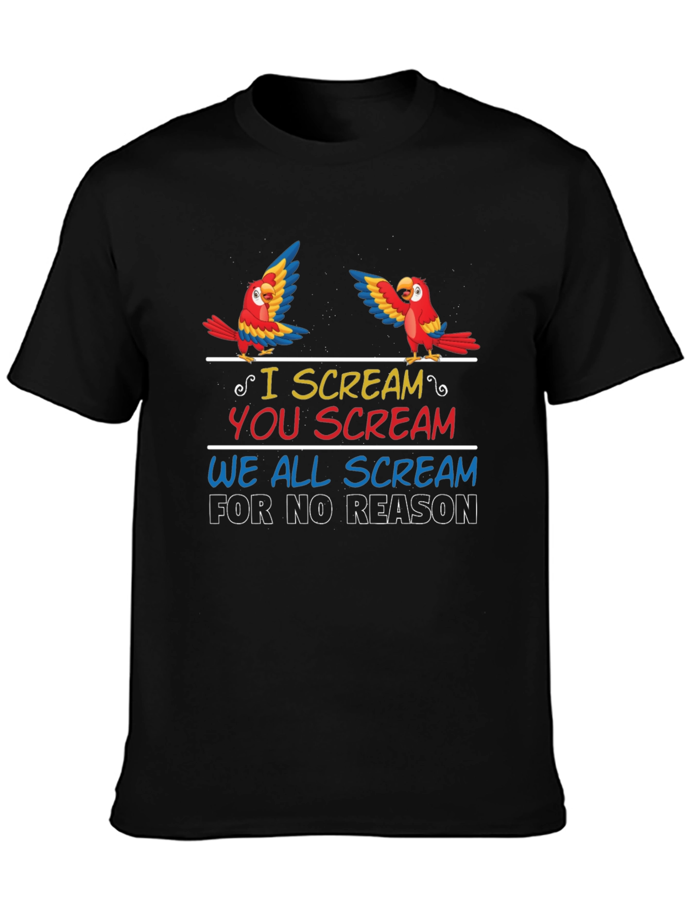 Funny Parrot T-Shirt - I Scream You Scream Design