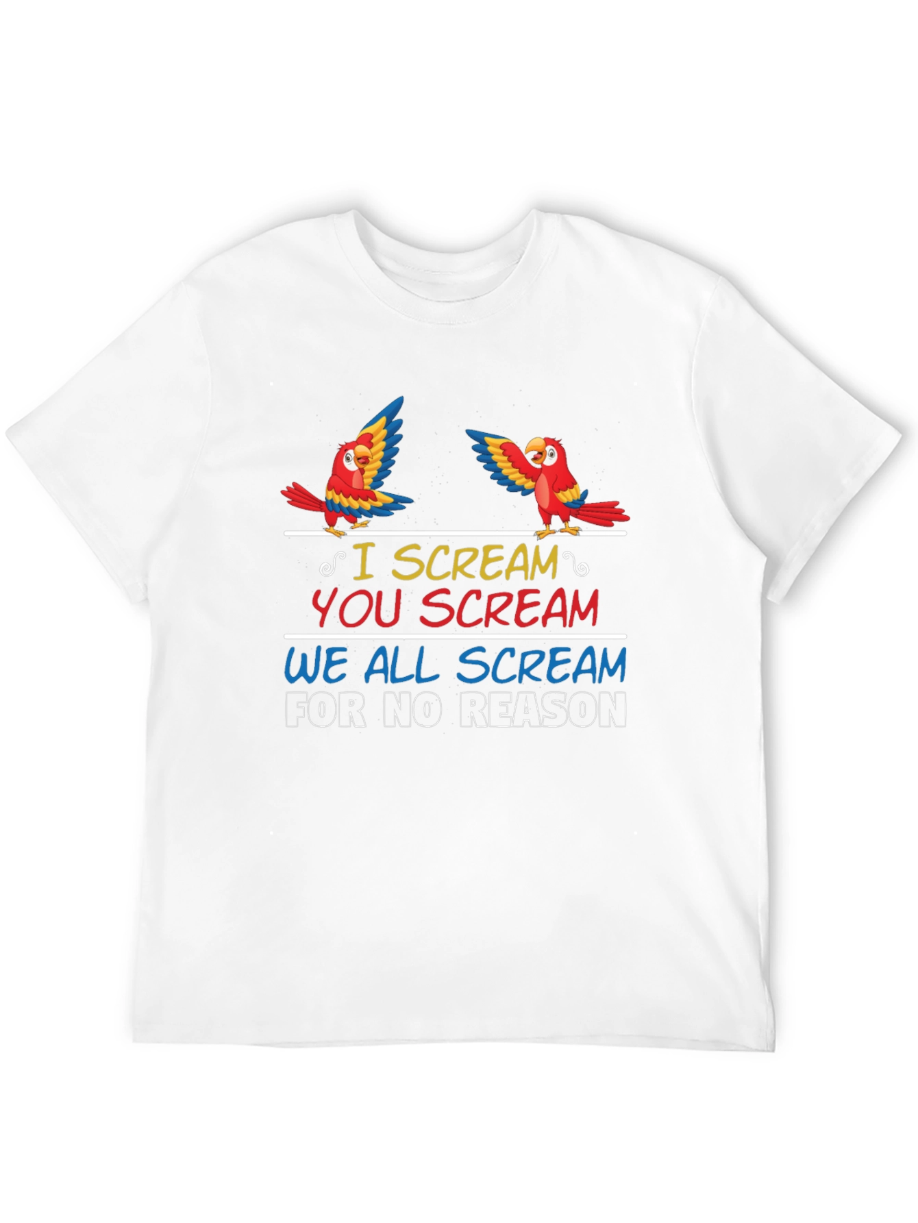 Funny Parrot T-Shirt - I Scream You Scream Design