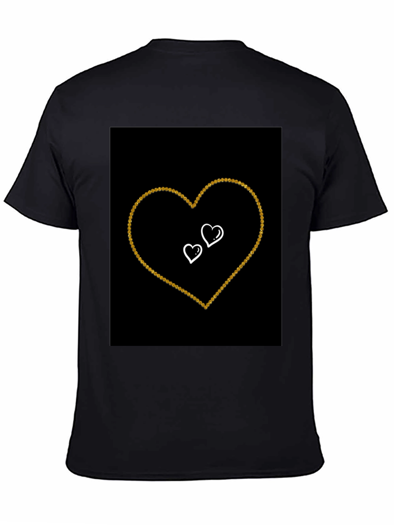 Black T-shirt with Heart Design