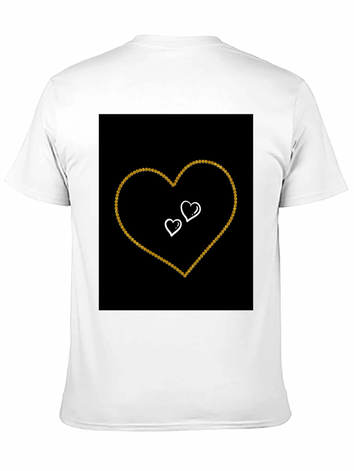 Black T-shirt with Heart Design