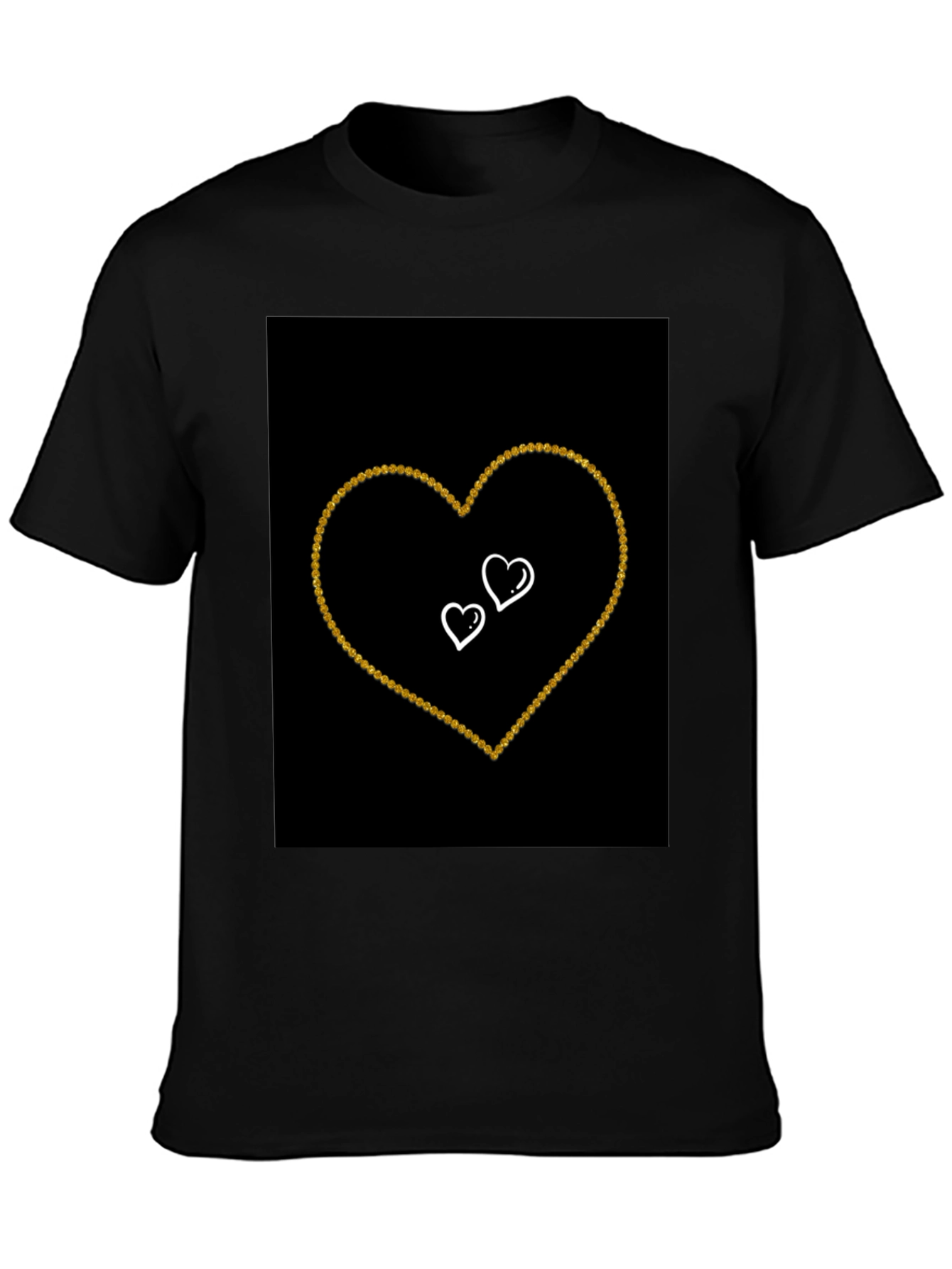 Black T-shirt with Heart Design