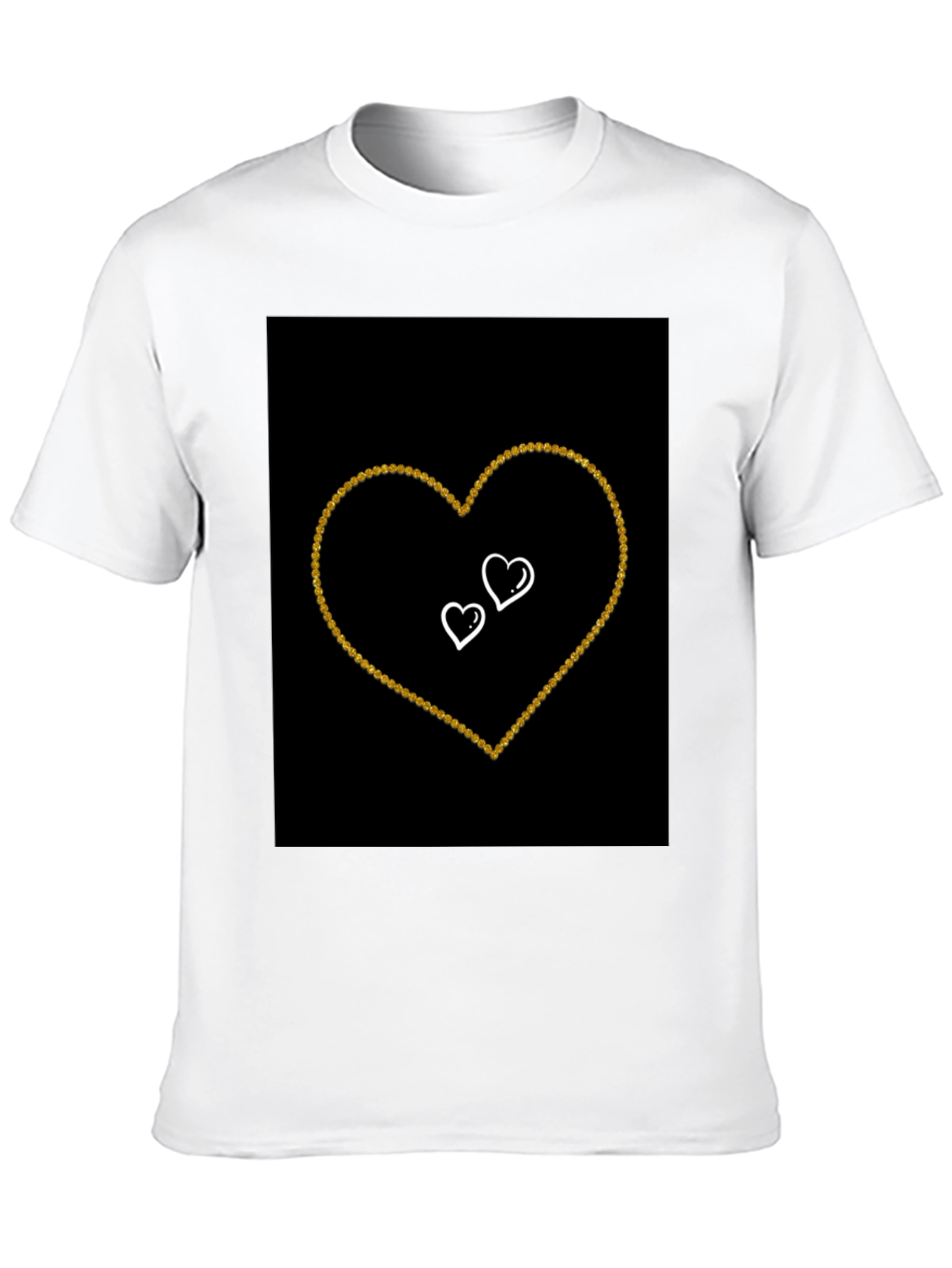 Black T-shirt with Heart Design