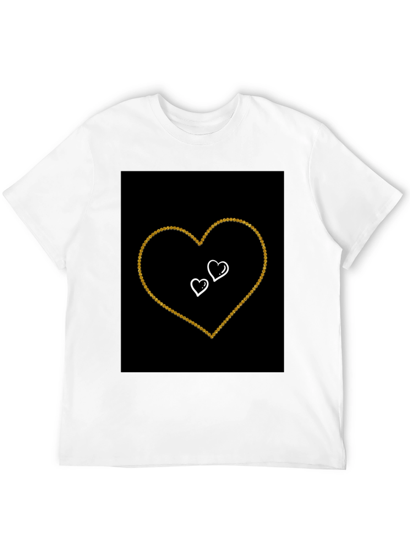 Black T-shirt with Heart Design