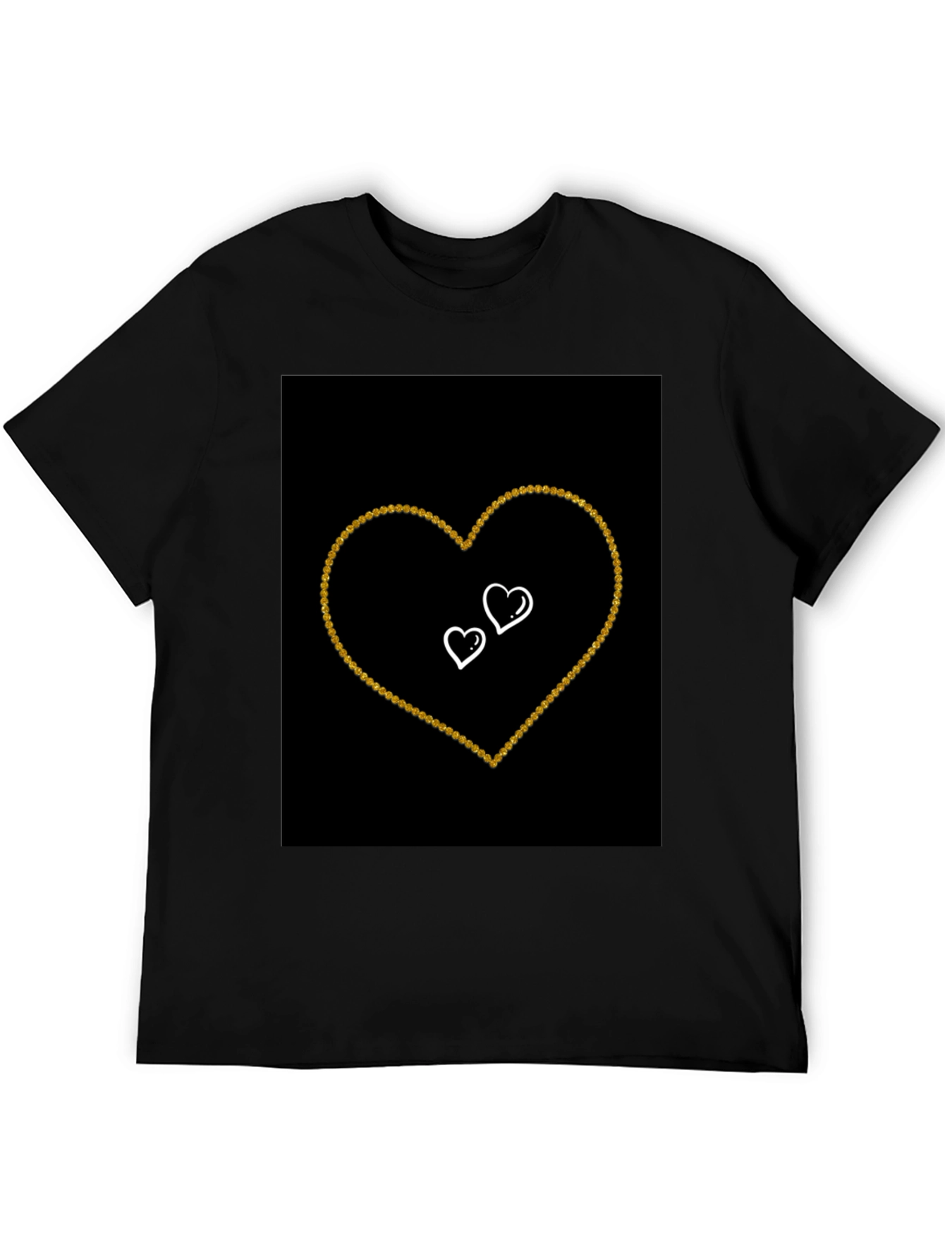 Black T-shirt with Heart Design