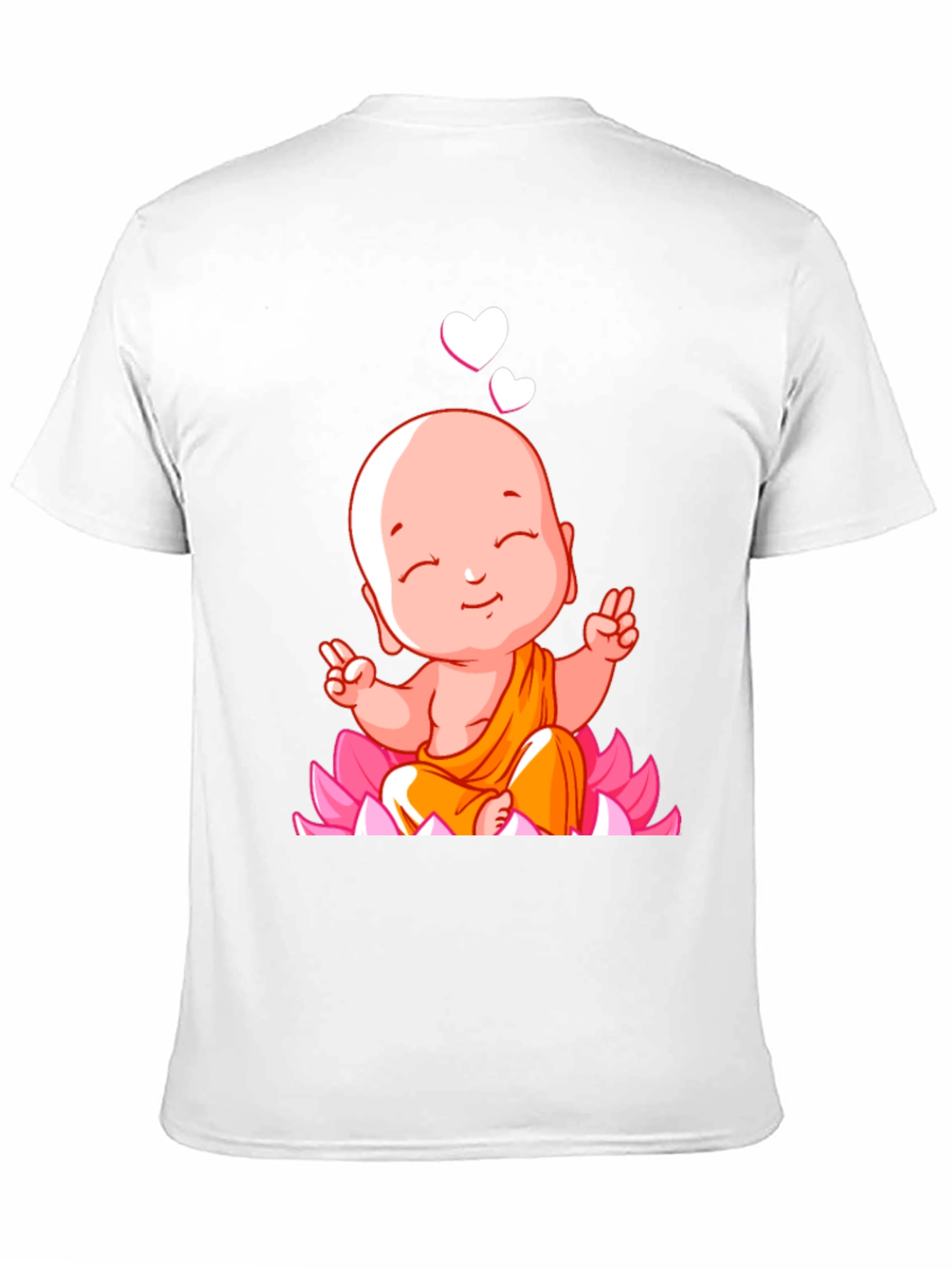Cute Buddha Baby Peace Sign Black T-Shirt