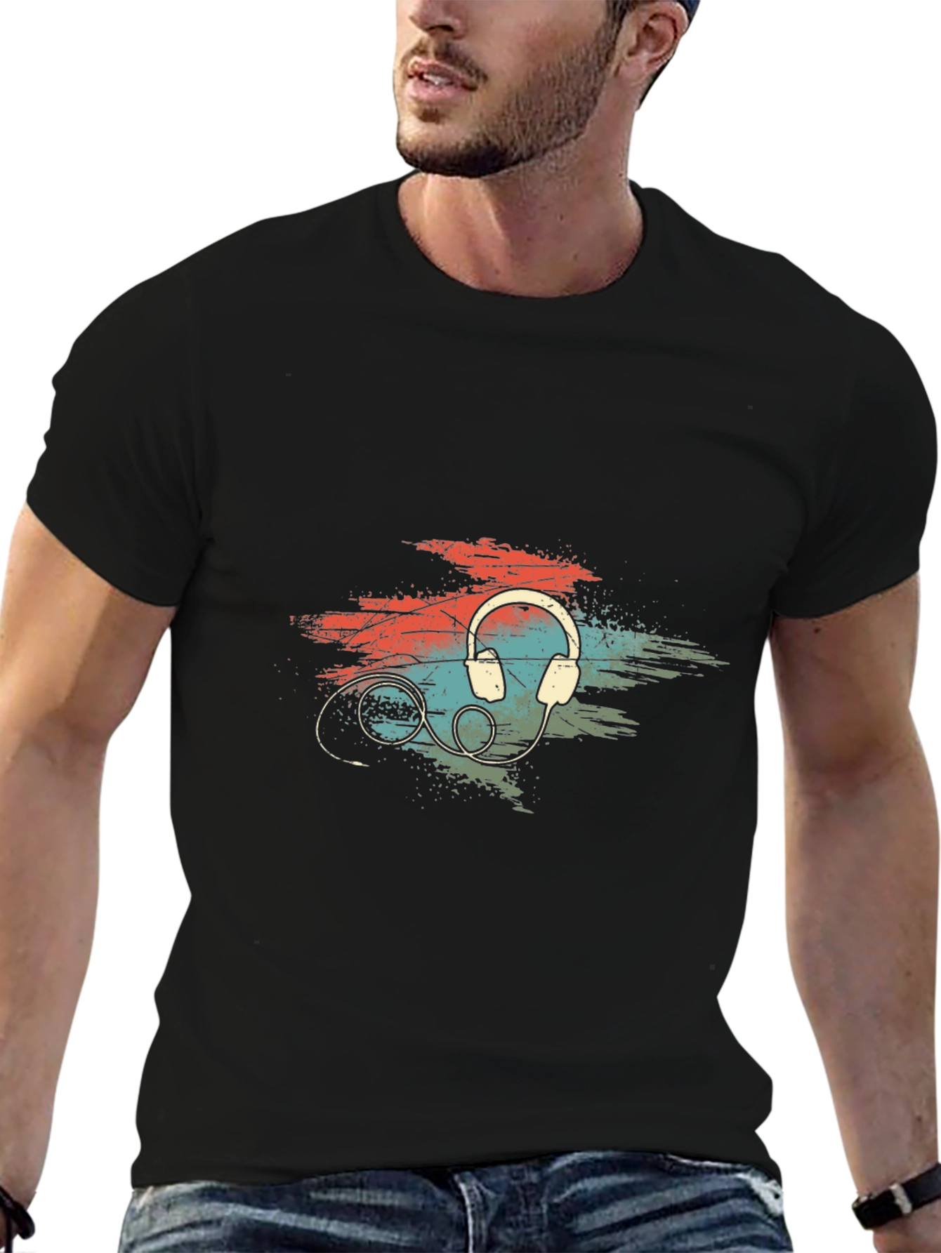 Retro Headphones Graphic T-Shirt