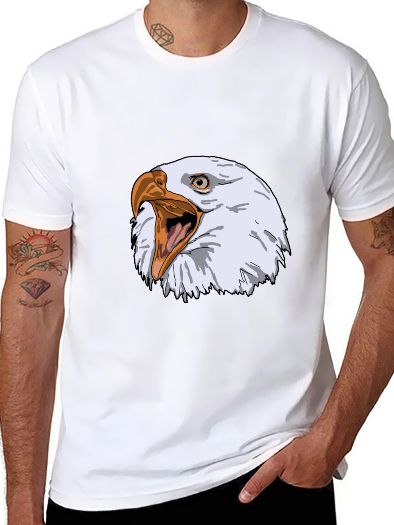 Black Eagle Graphic Tee - Fierce Bird Design