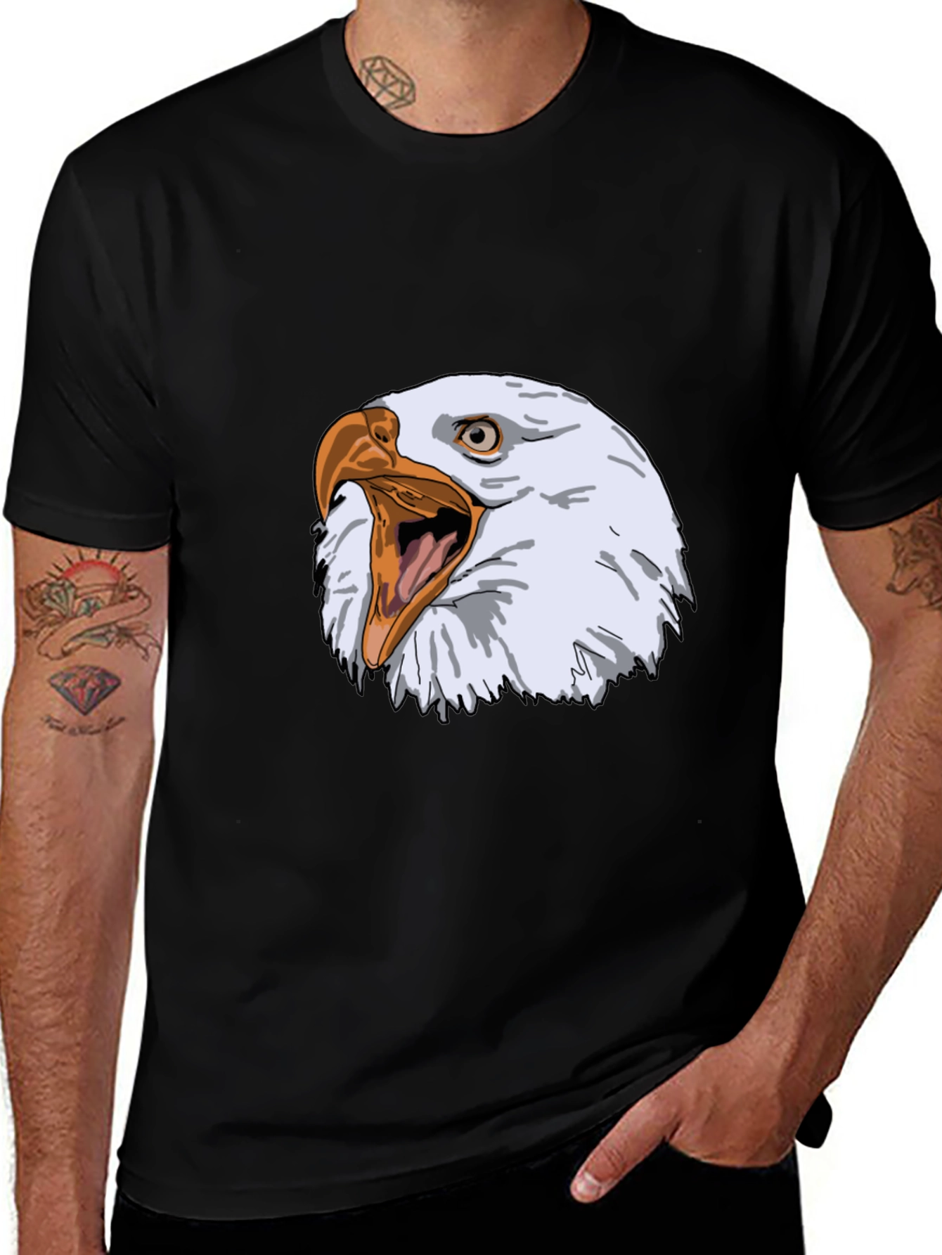 Black Eagle Graphic Tee - Fierce Bird Design