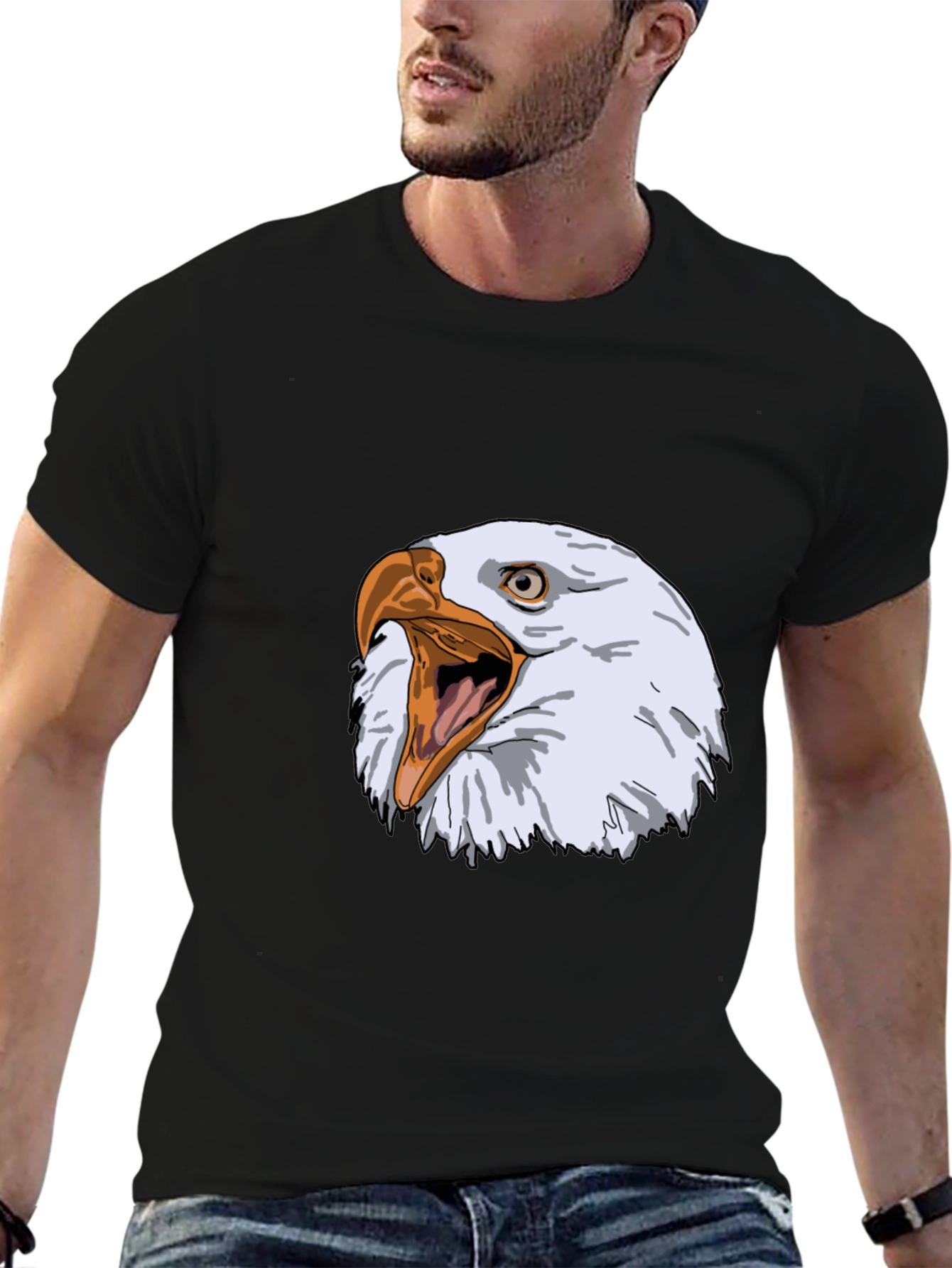 Black Eagle Graphic Tee - Fierce Bird Design