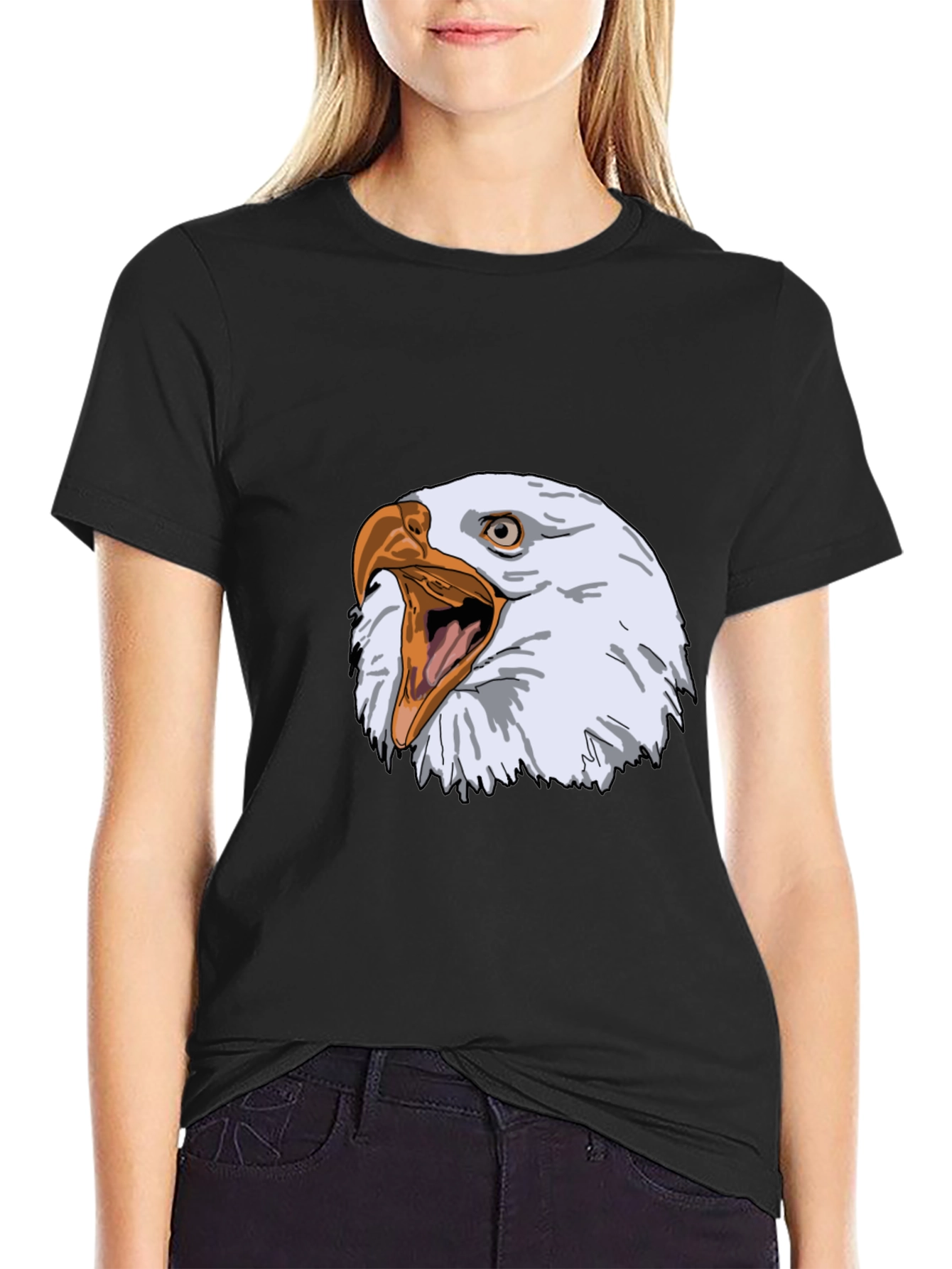 Black Eagle Graphic Tee - Fierce Bird Design