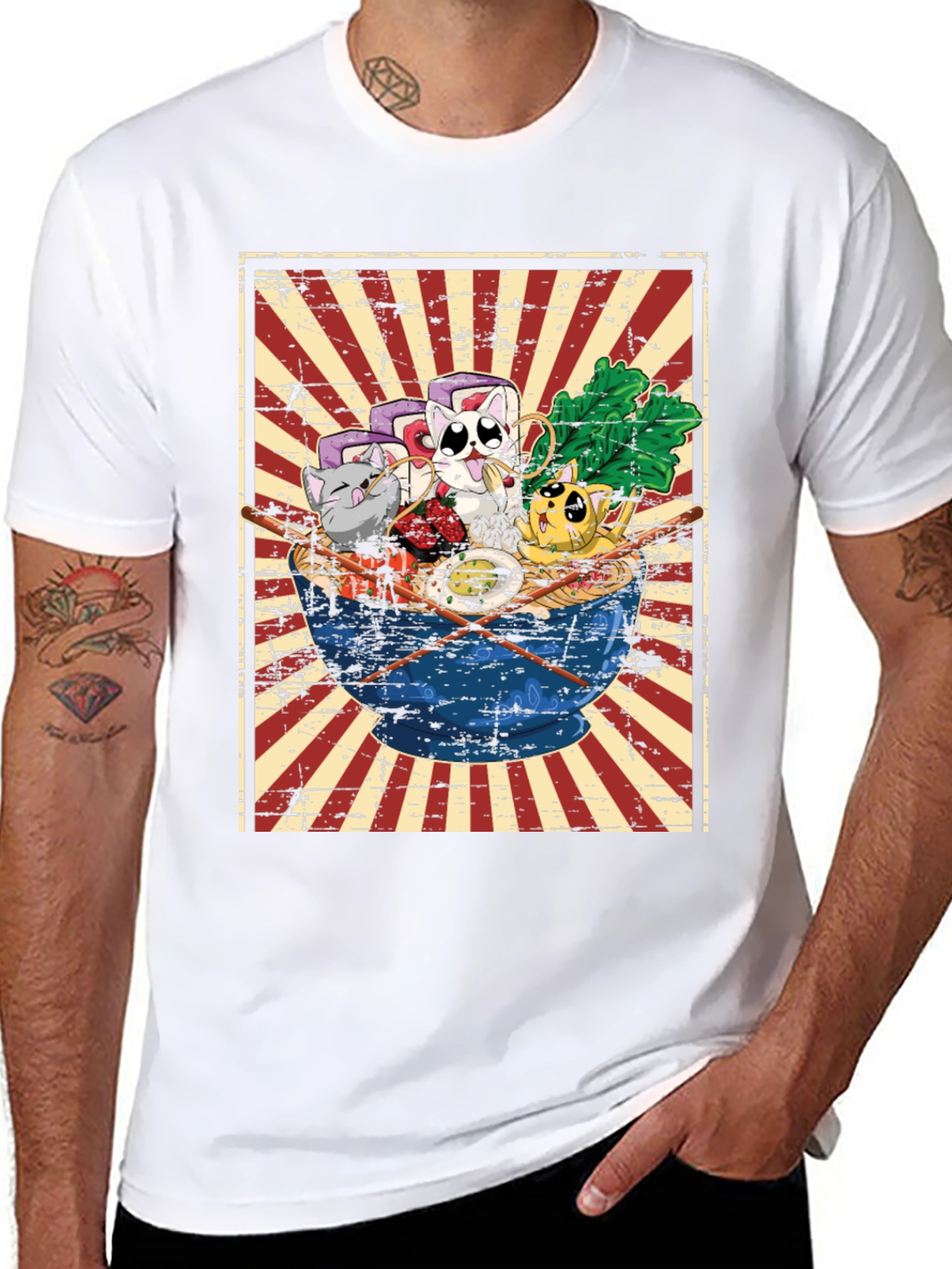 Sushi Cat Ramen Graphic Tee