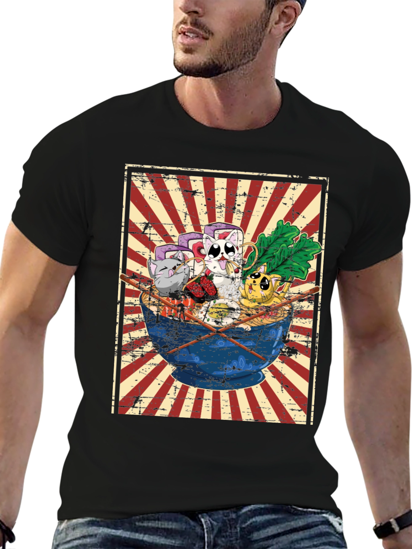 Sushi Cat Ramen Graphic Tee